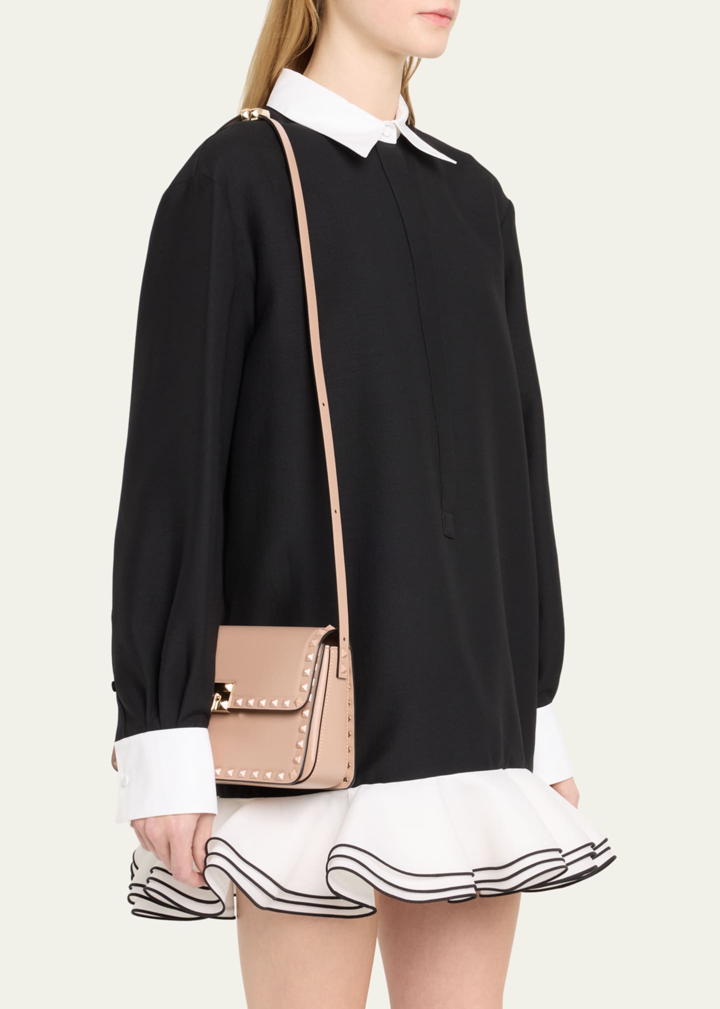 Valentino Garavani Rockstud Tonal Leather Shoulder Bag