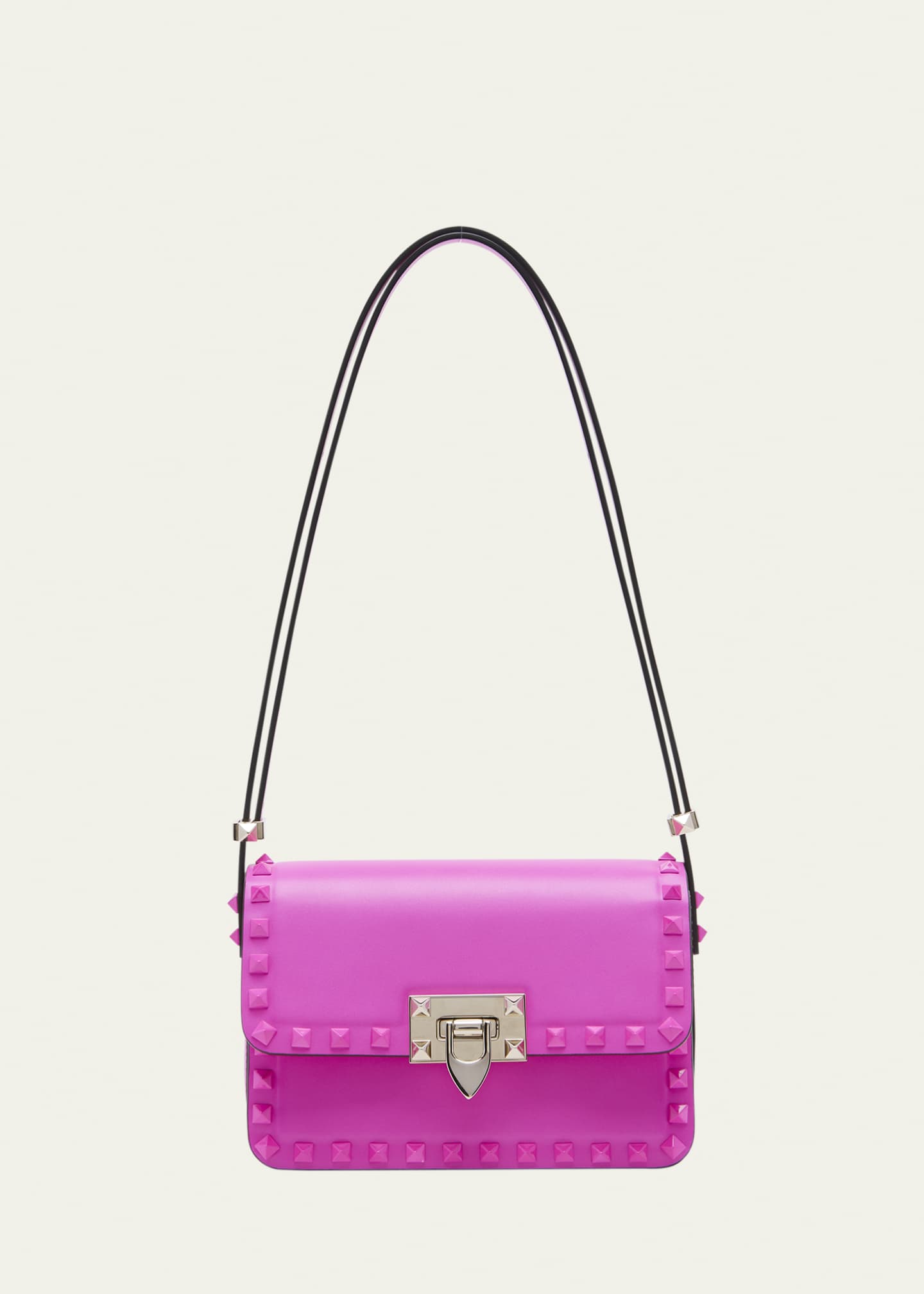 Rockstud Spike Small Leather Shoulder Bag in Pink - Valentino