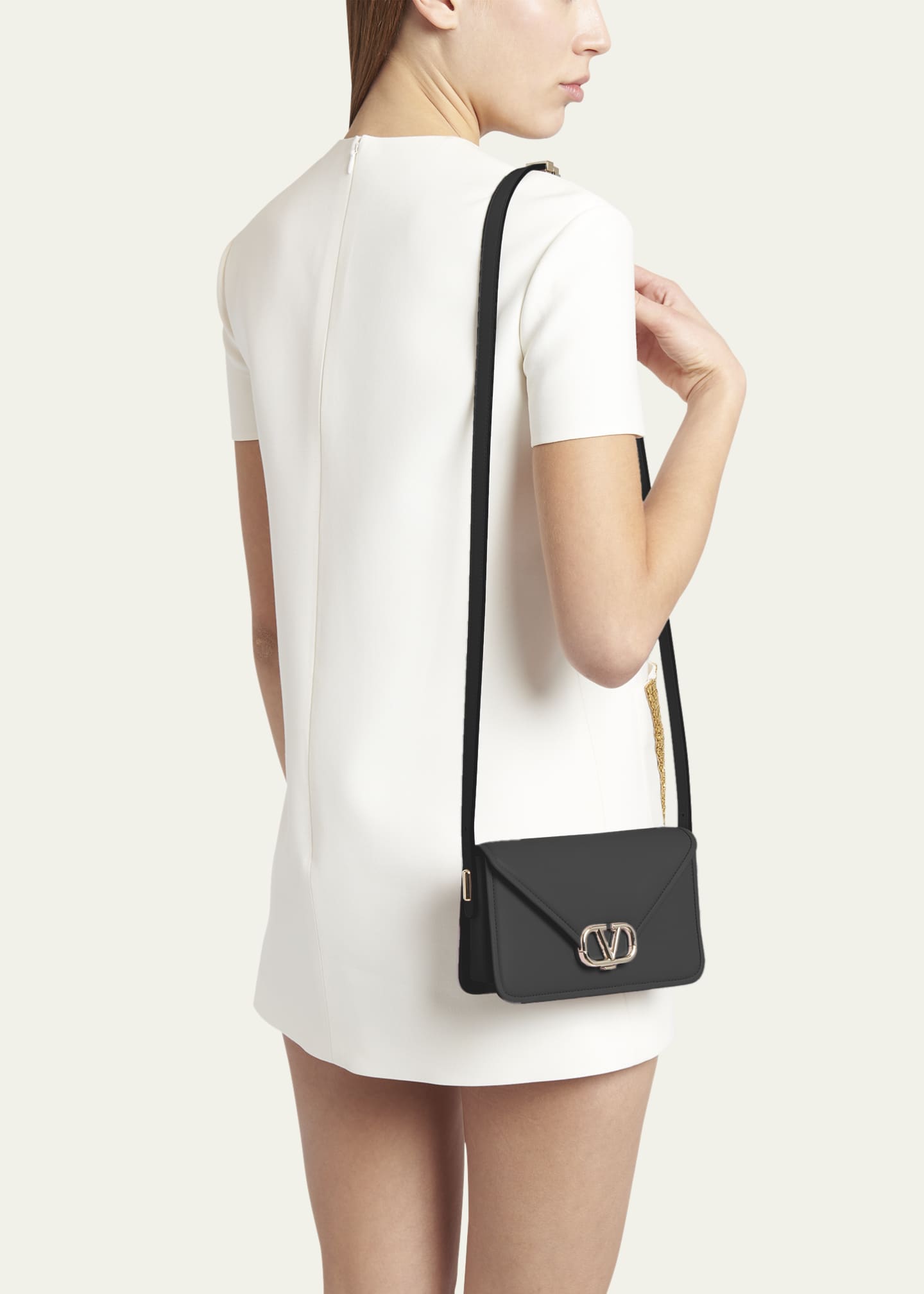 Valentino Garavani Small VLOGO Flap Leather Shoulder Bag