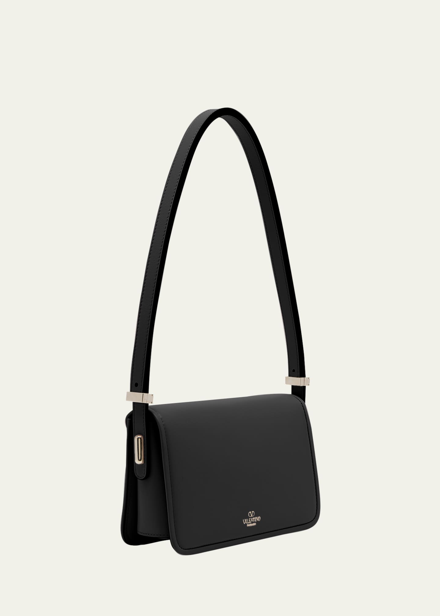 Valentino Garavani VLogo leather shoulder bag - Black