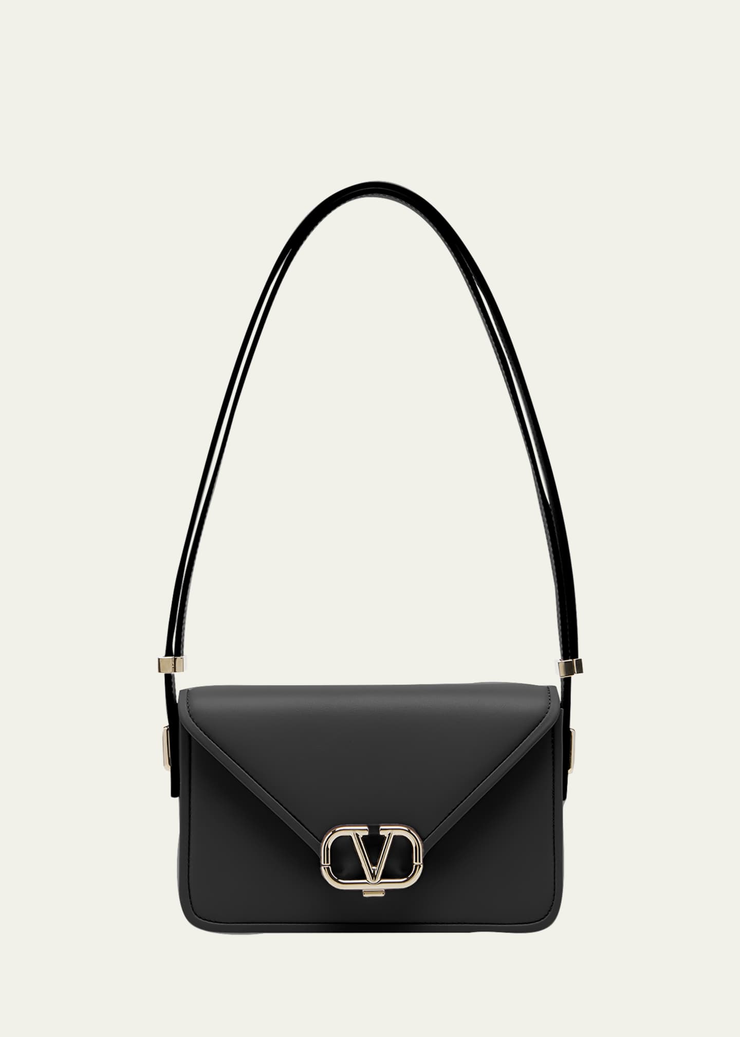 V Logo Leather Pouch in Black - Valentino Garavani