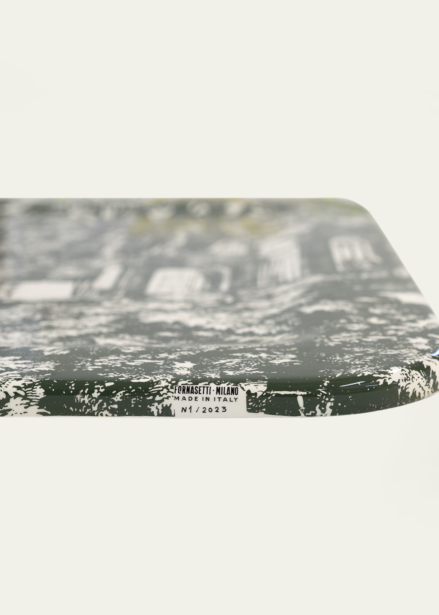 Fornasetti Tray 48X60cm - Giardino Settecentesco Green Ivory Image 3 of 3