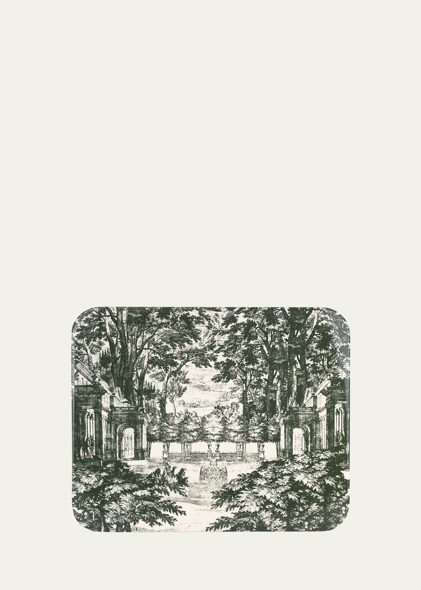 Fornasetti Tray 48X60cm - Giardino Settecentesco Green Ivory Image 1 of 3
