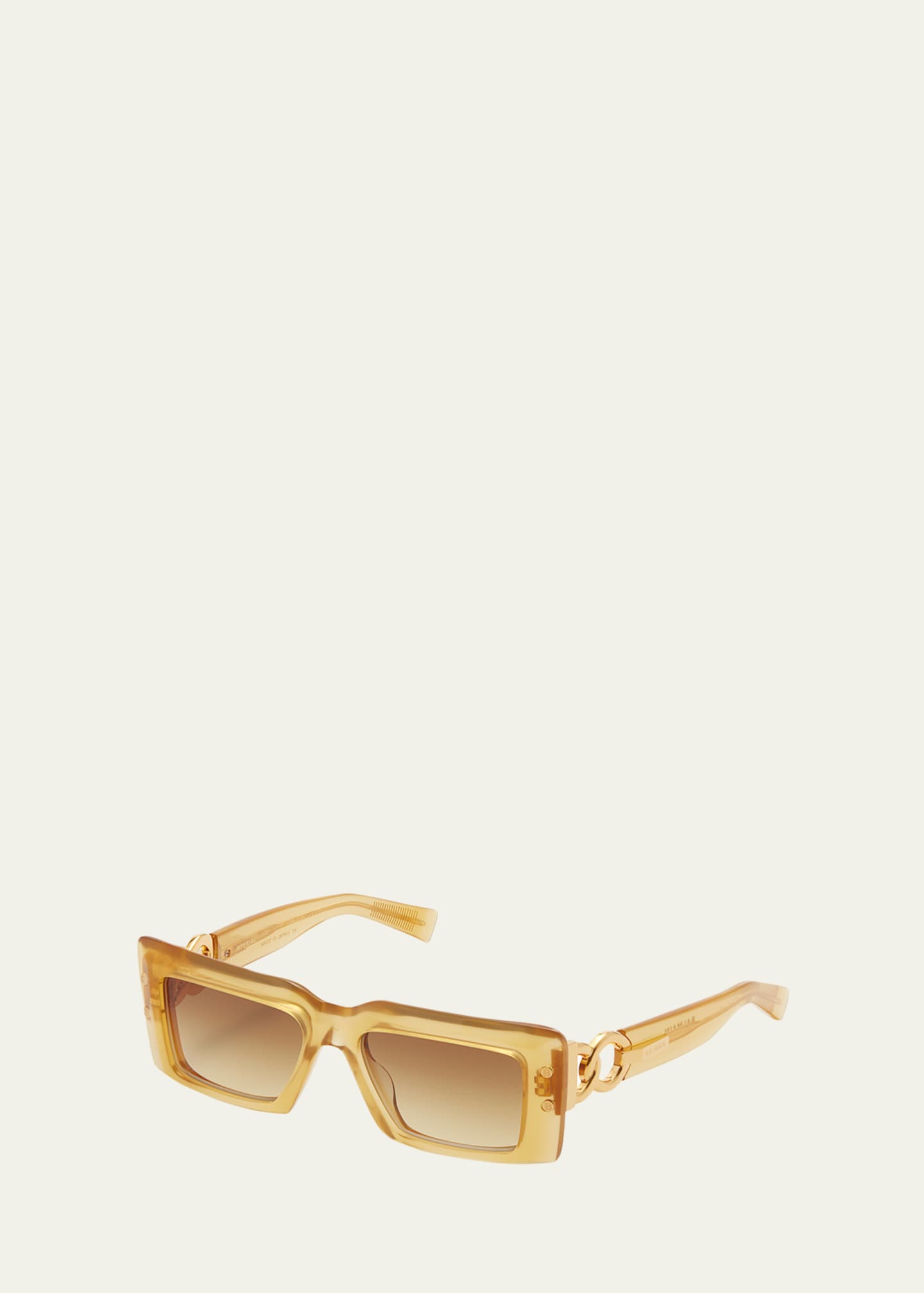 Balmain Imperial Acetate & Titanium Rectangle Sunglasses Image 2 of 2