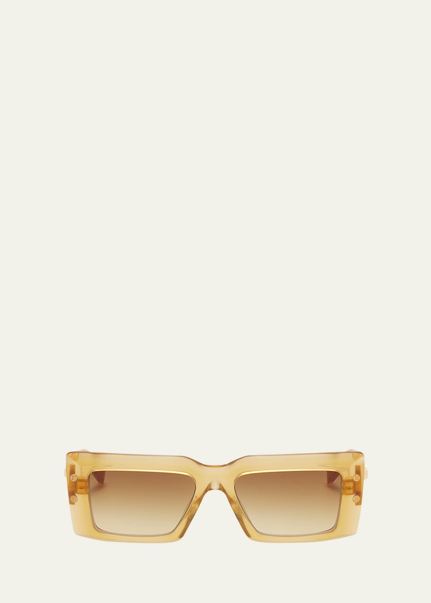 Balmain Imperial Acetate & Titanium Rectangle Sunglasses Image 1 of 2
