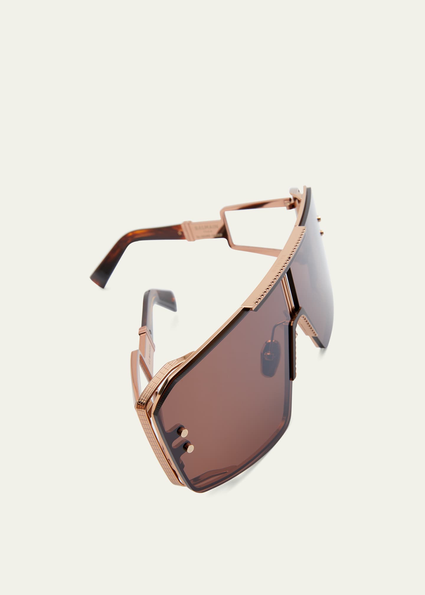 Balmain Le Masque Brown Titanium & Acetate Shield Sunglasses Image 5 of 5