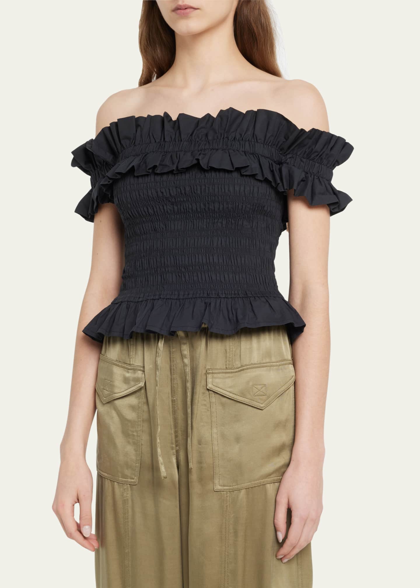 Smocked off the shoulder best sale