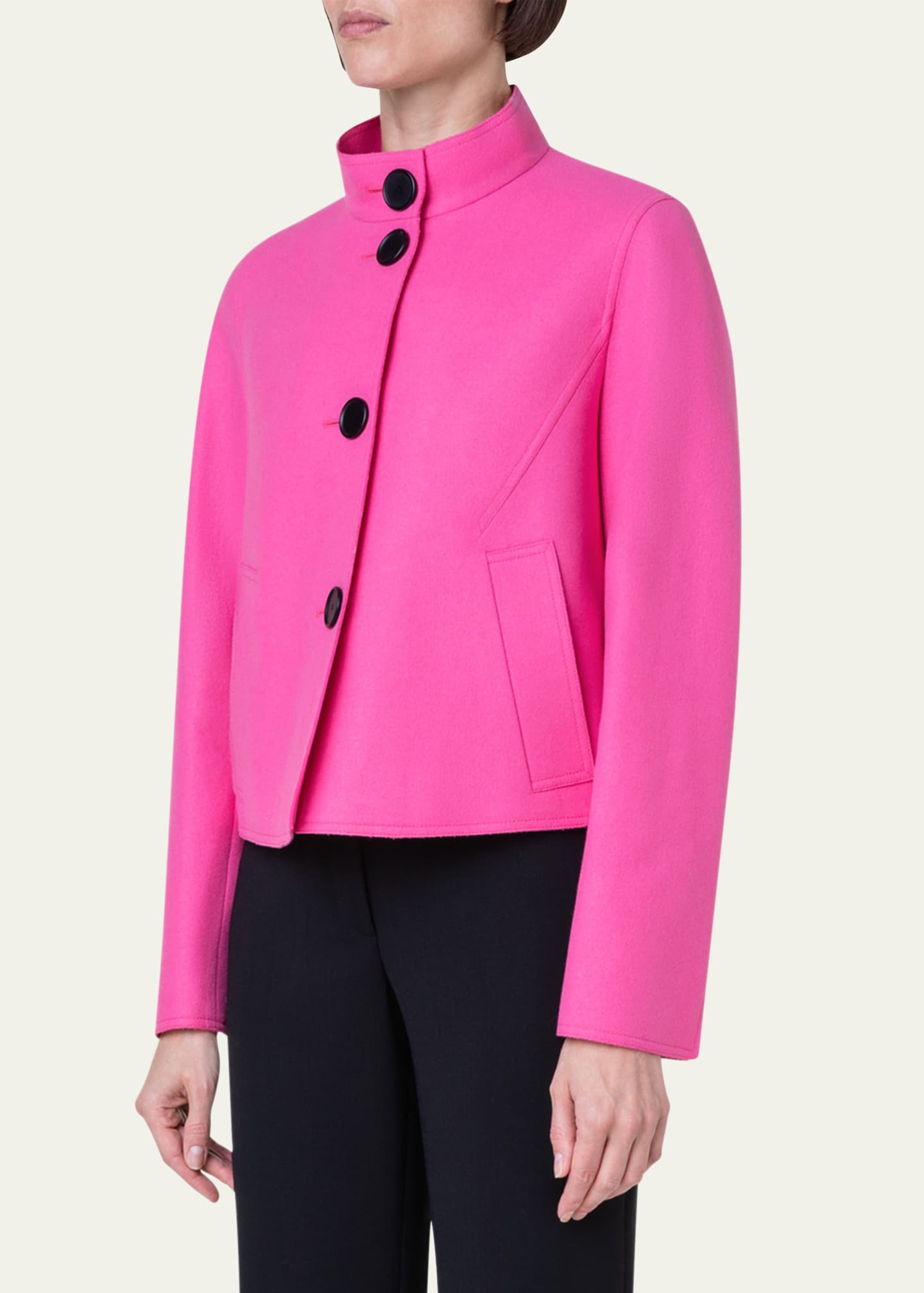 Akris Shearling Short Jacket with Flower Patchwork Details - Bergdorf  Goodman