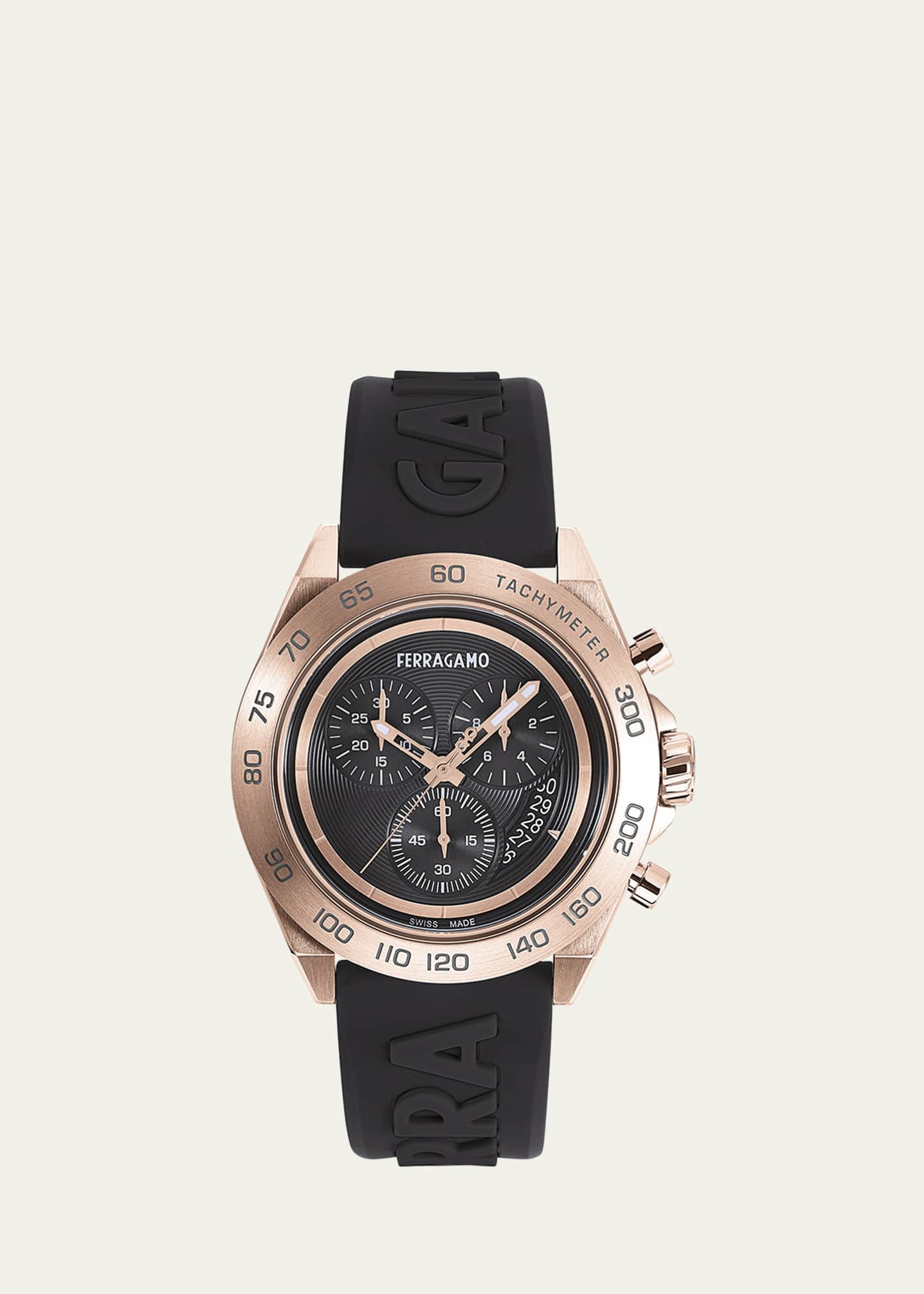 Ferragamo Men's Urban Chronograph Silicone Strap Watch, 43mm Image 1 of 4