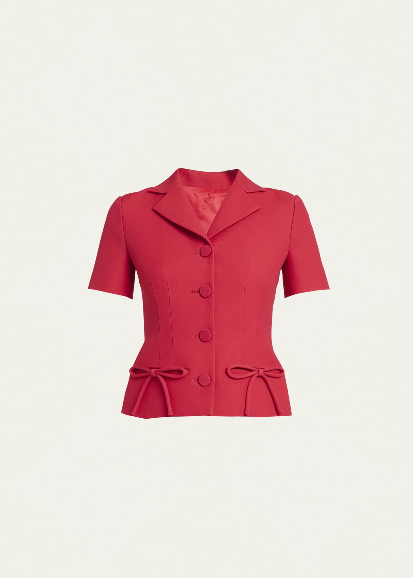 Valentino Garavani Women s Crepe Couture Wool Short Jacket with Bow