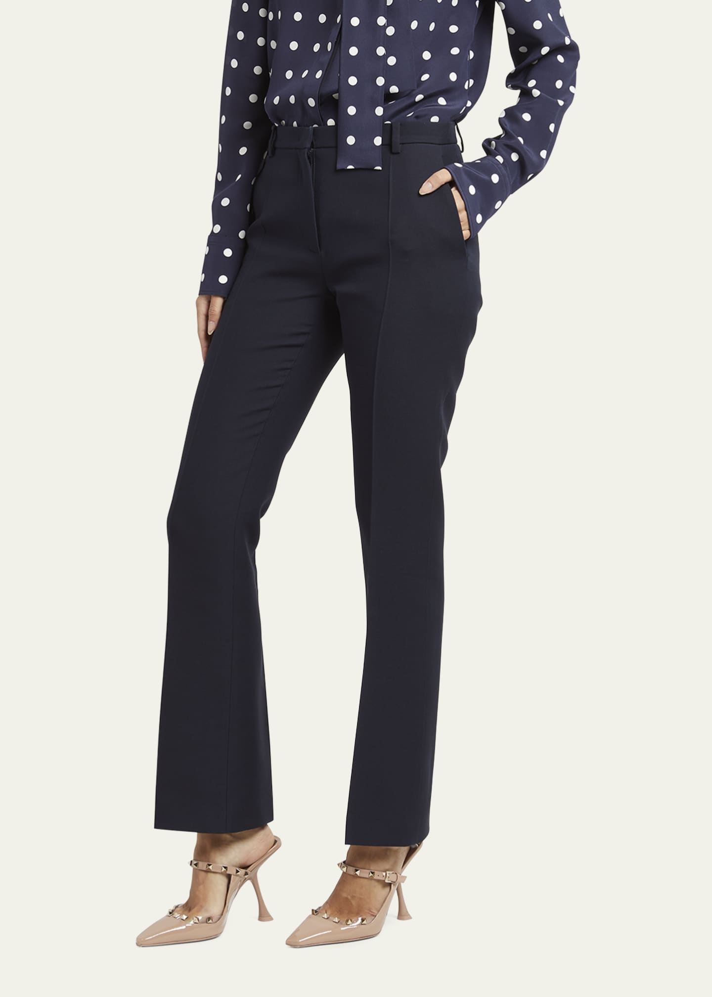 CrÃªpe Couture mid-rise slim pants