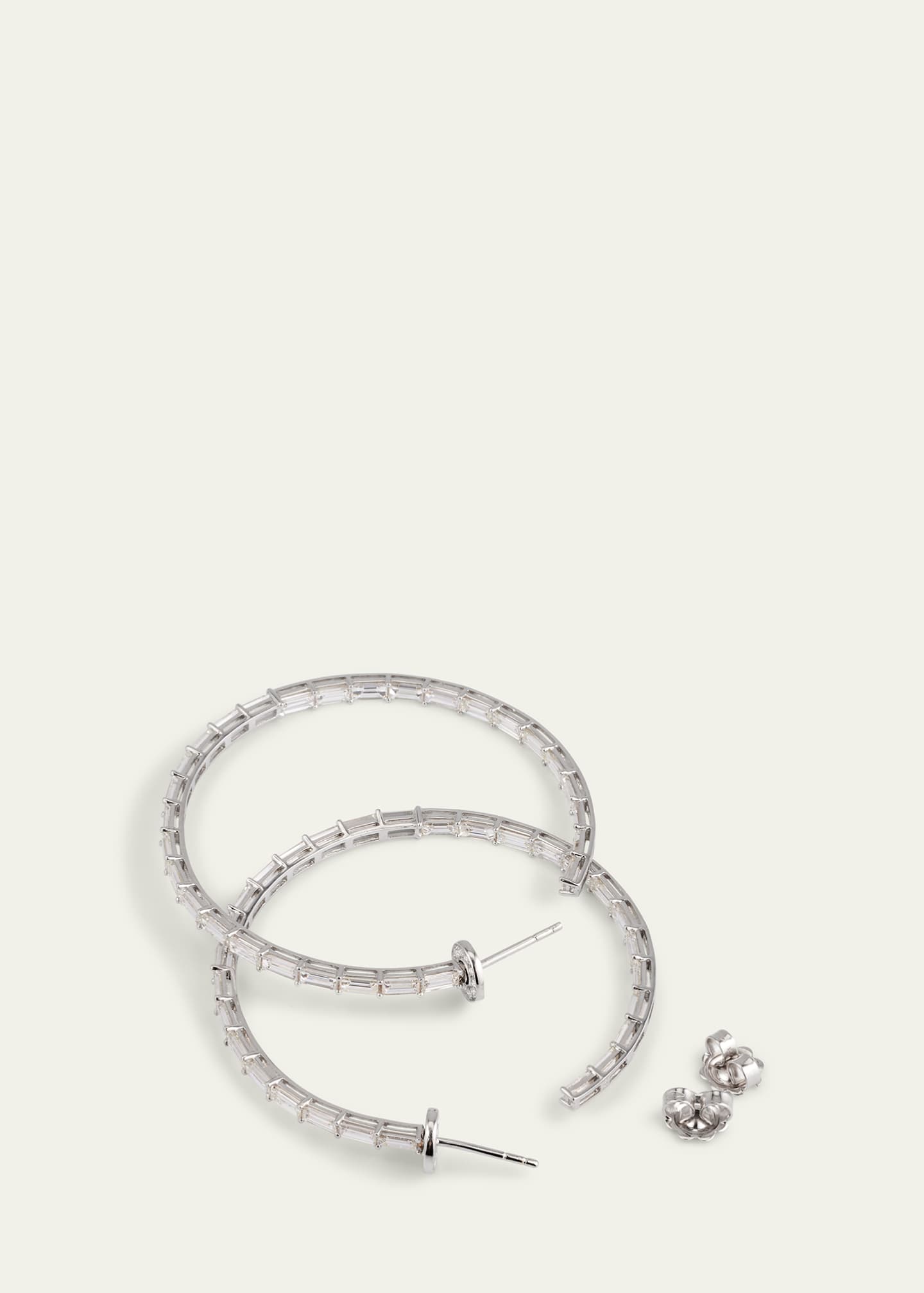 Nam Cho 18k White Gold Hoop Earring With Diamonds Image 4 of 4