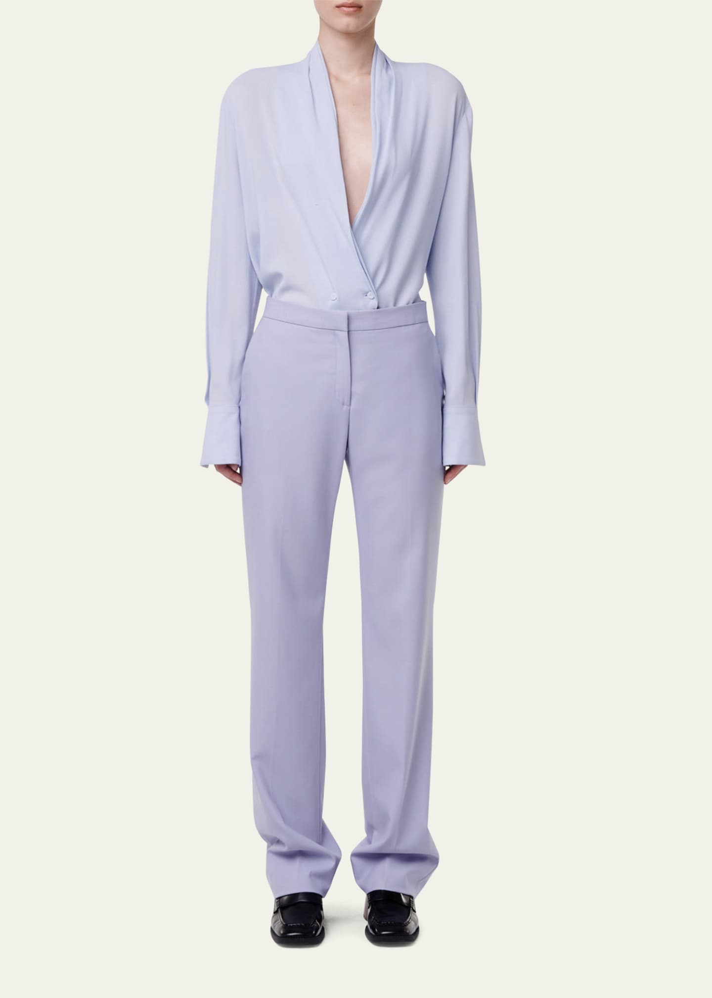 Another Tomorrow Merino Wool Classic Trousers Image 2 of 5