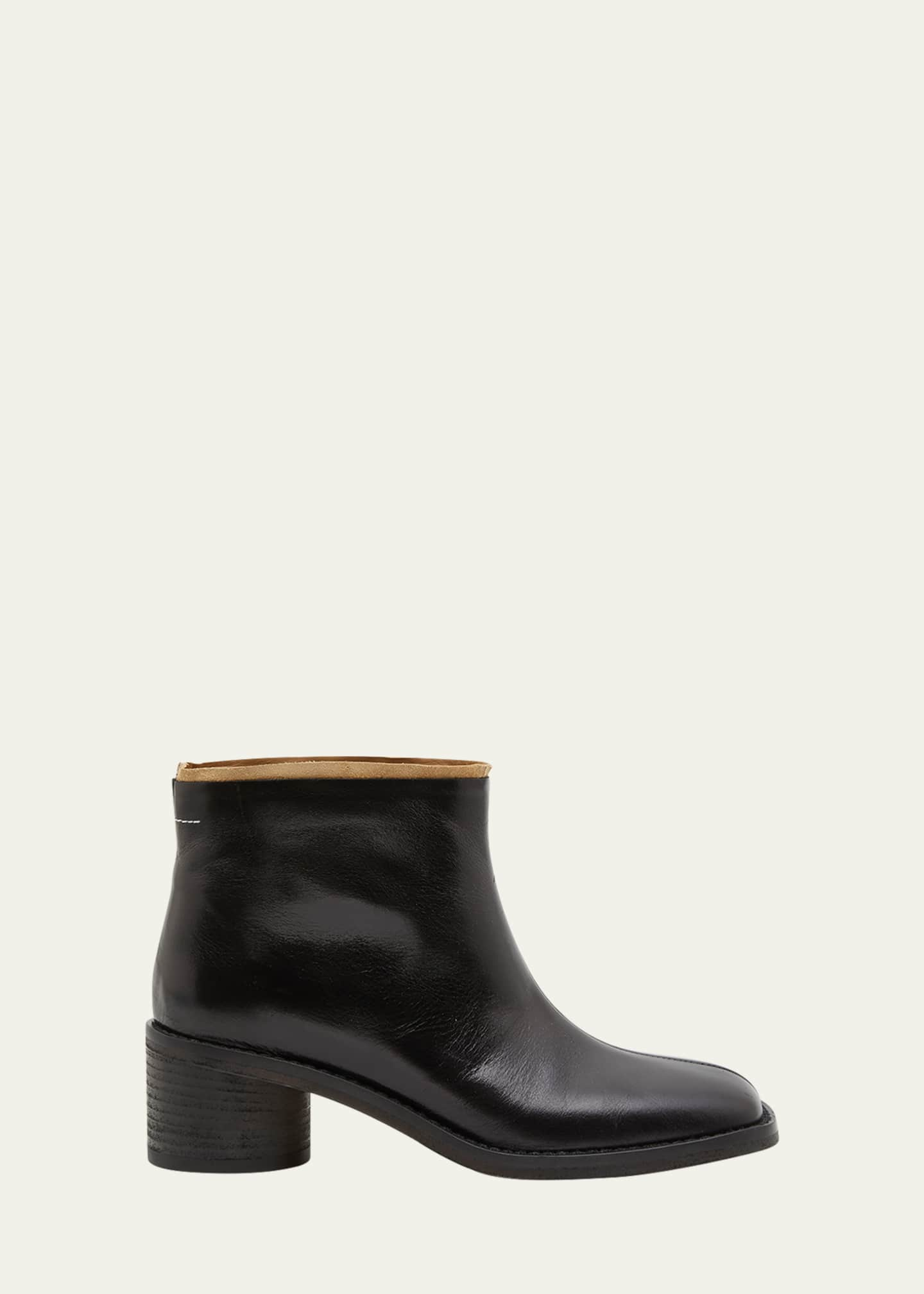 MM6 Maison Margiela Leather Block-Heel Ankle Boots - Bergdorf Goodman