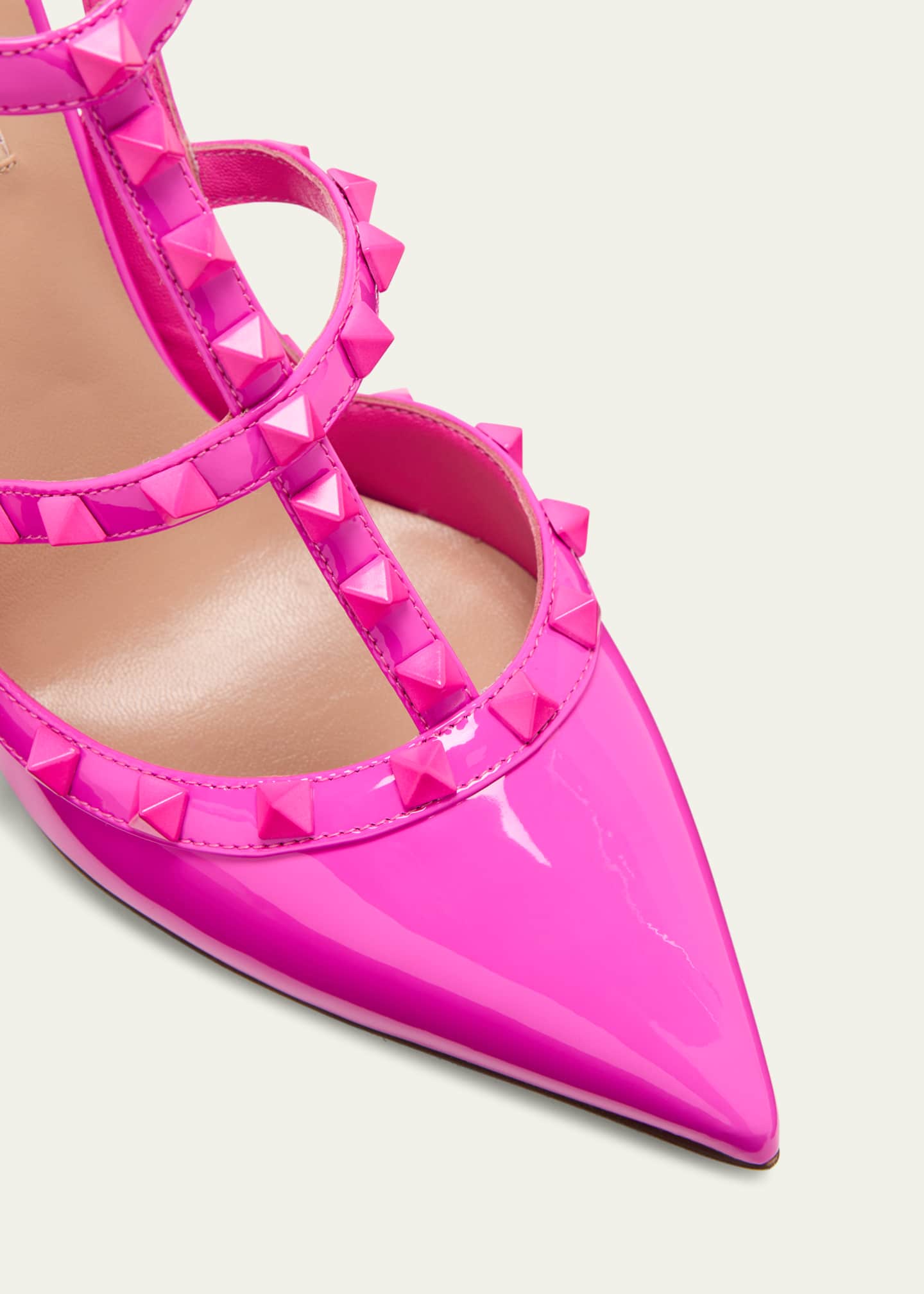 Valentino Garavani Rockstud Tonal Caged Ankle Strap Pumps