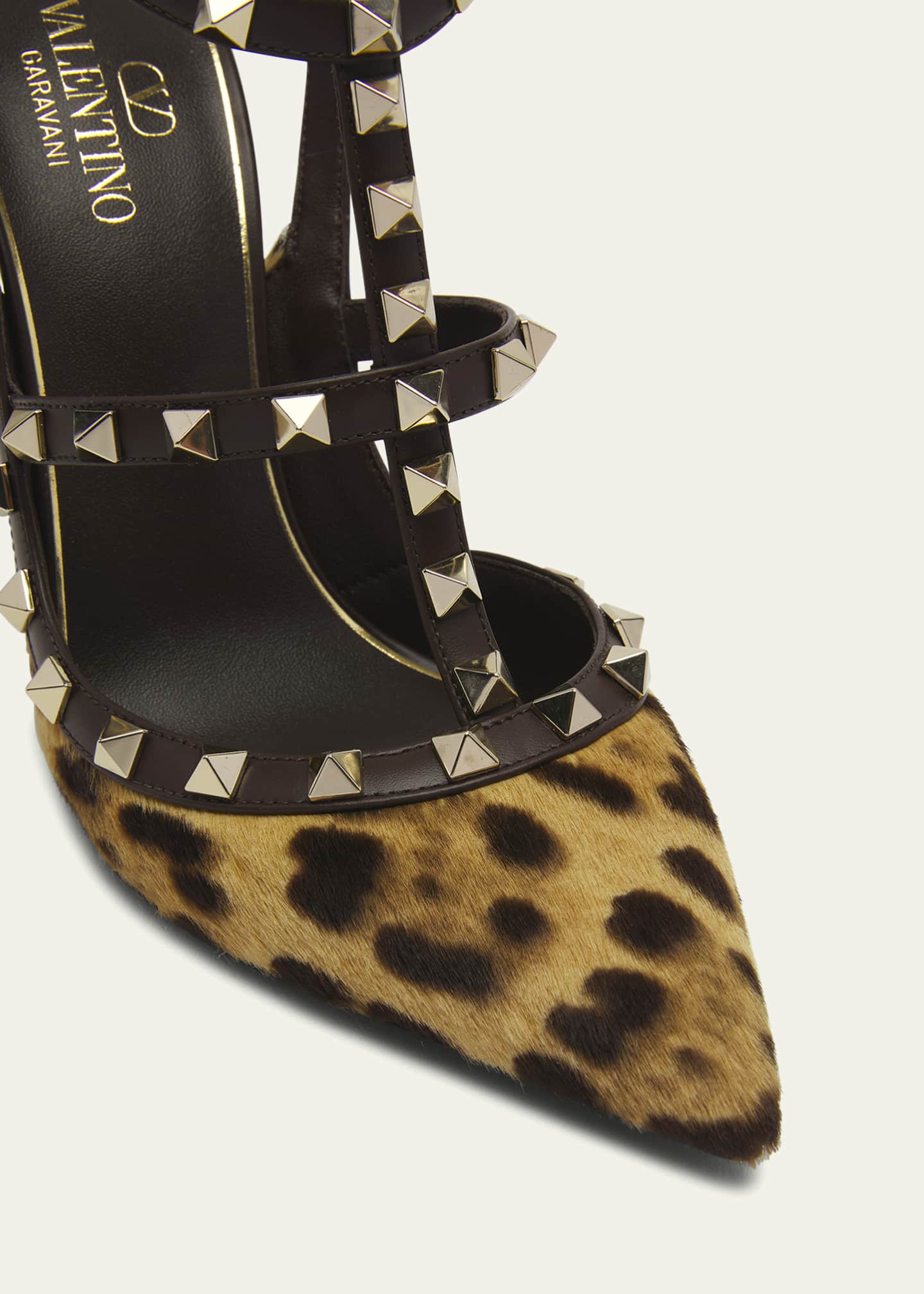 Valentino rockstud leopard heels top