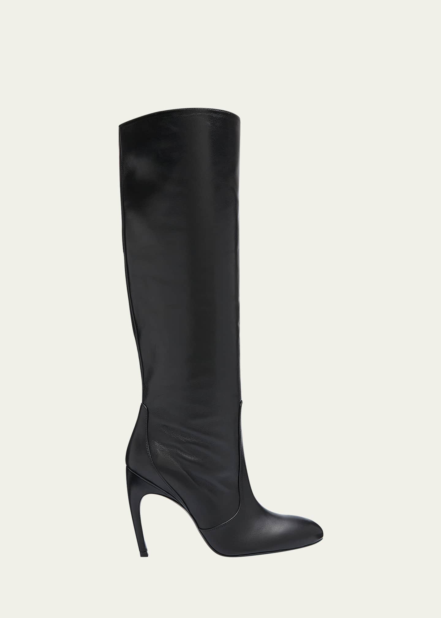 Stuart Weitzman Luxecurve Slouchy Leather Stiletto Knee Boots Bergdorf Goodman