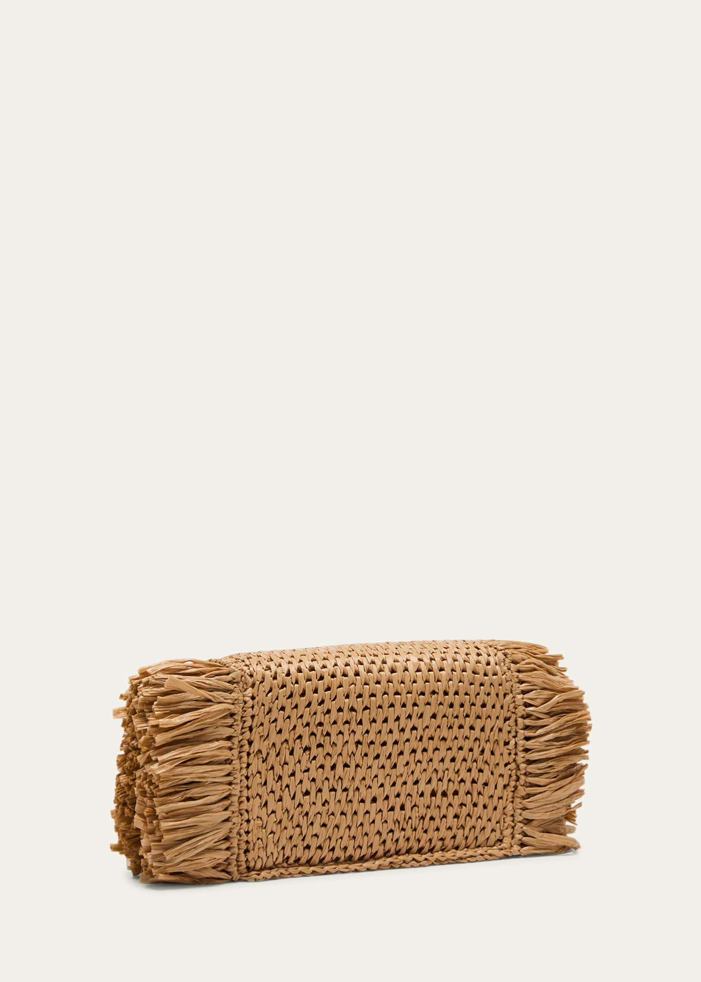 O Pochette Crochet Raffia Crossbody Bag