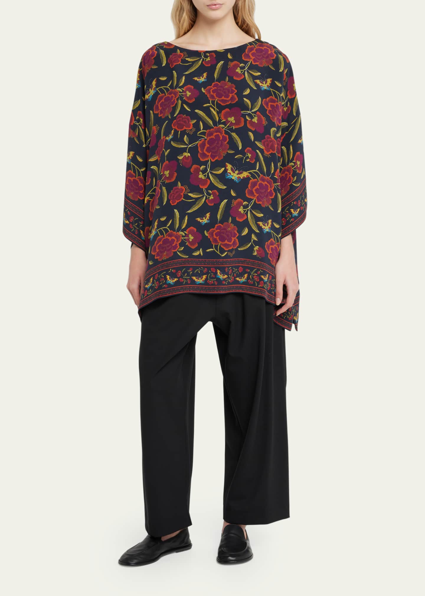 Eskandar Long Floral Tunic Image 2 of 5