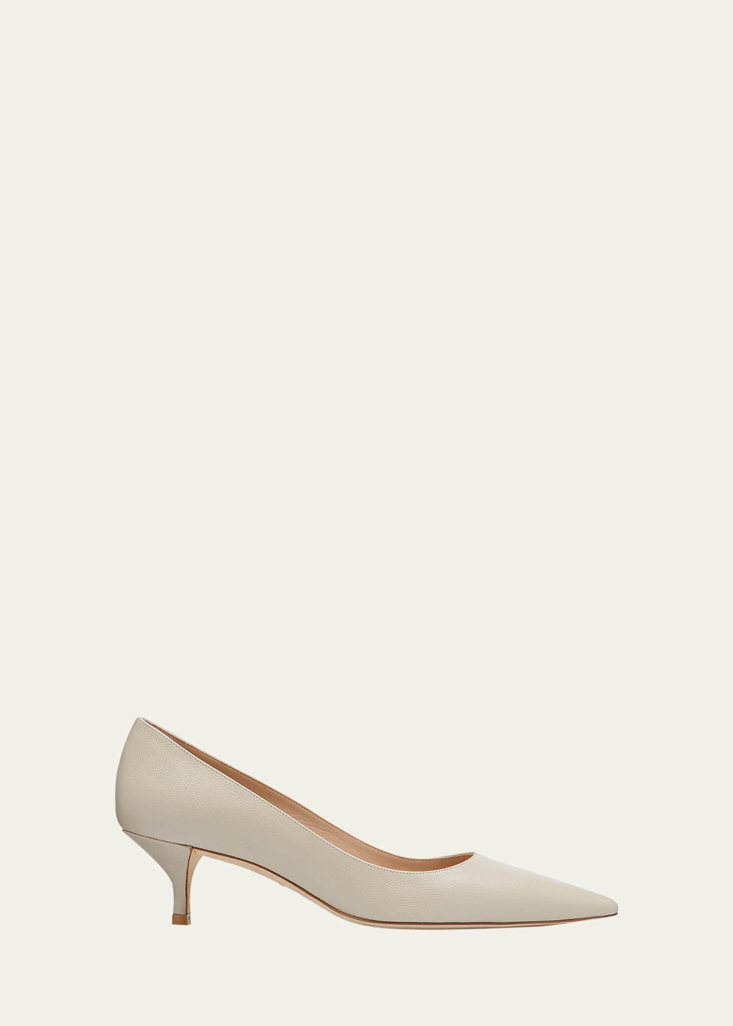 Stuart Weitzman Stuart Leather Kitten Heel Pumps Bergdorf Goodman