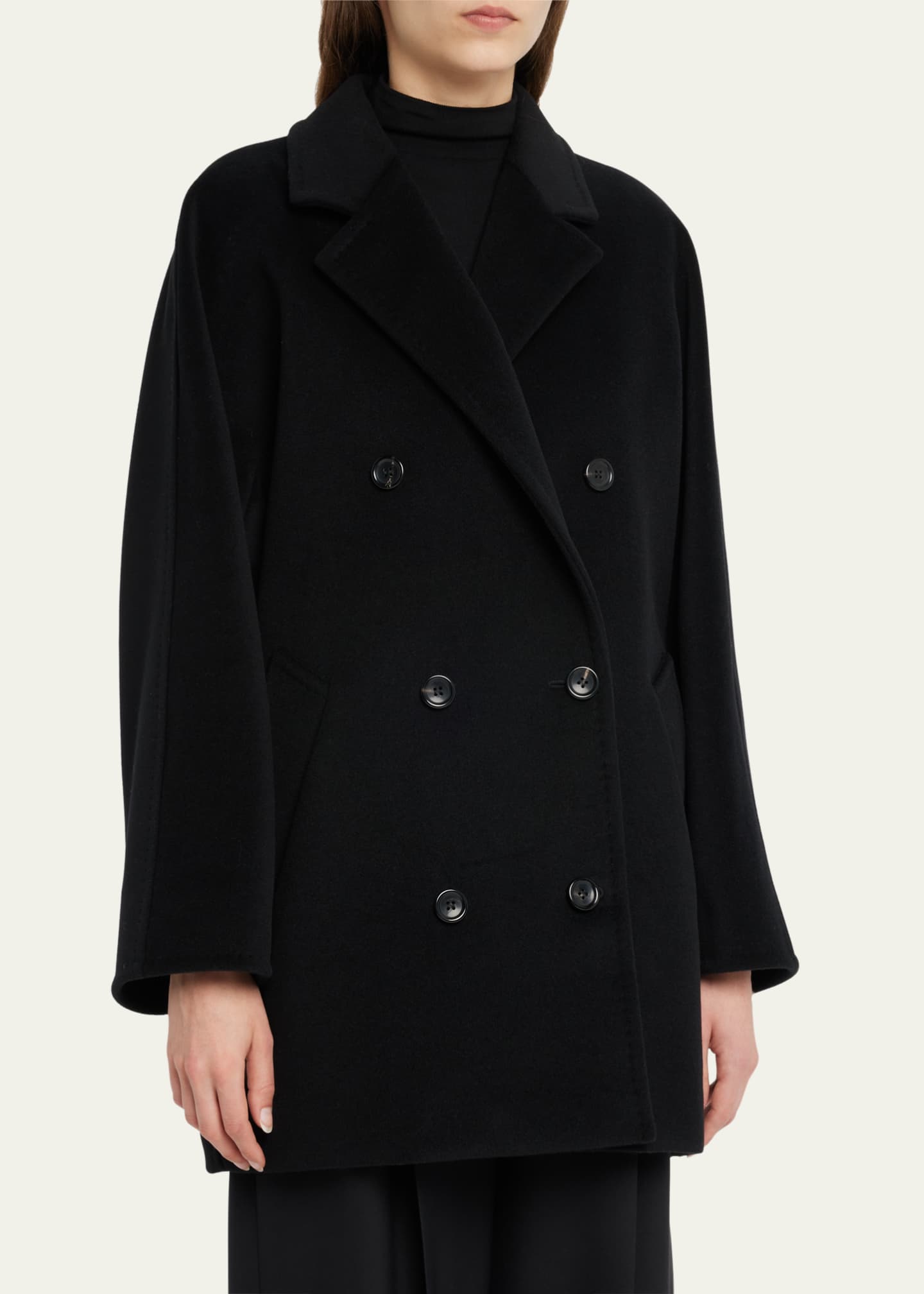 Max Mara Rebus Wool Double-Breasted Short Coat - Bergdorf Goodman