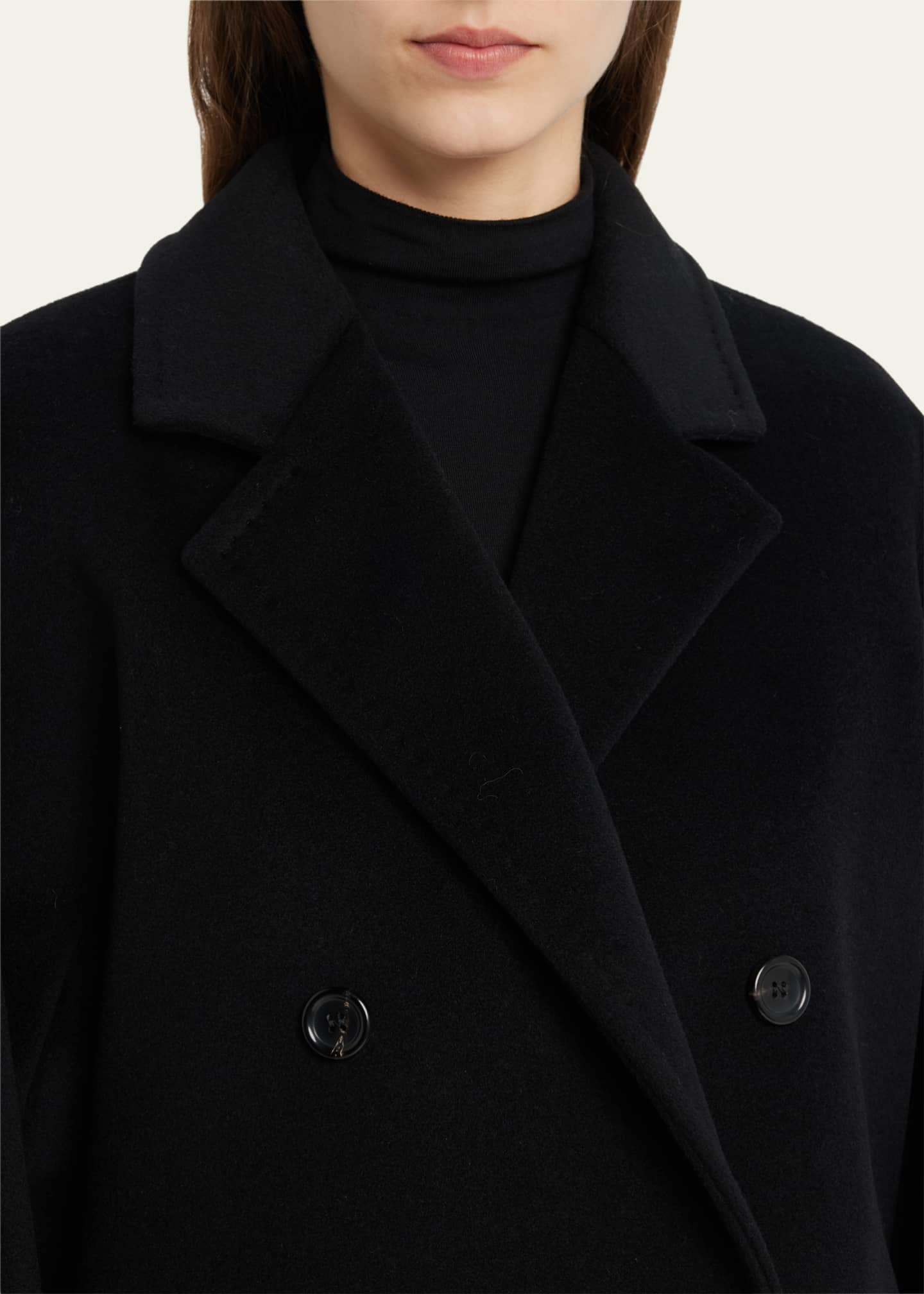 コート MAX MARA Women Coats REBUS 806 003 BLACK Max Mara Rebus Wool Double-Breasted Short Coat - Bergdorf