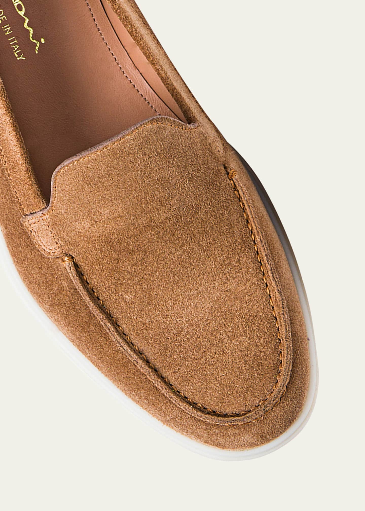 Santoni Yalta Suede Boat Loafers