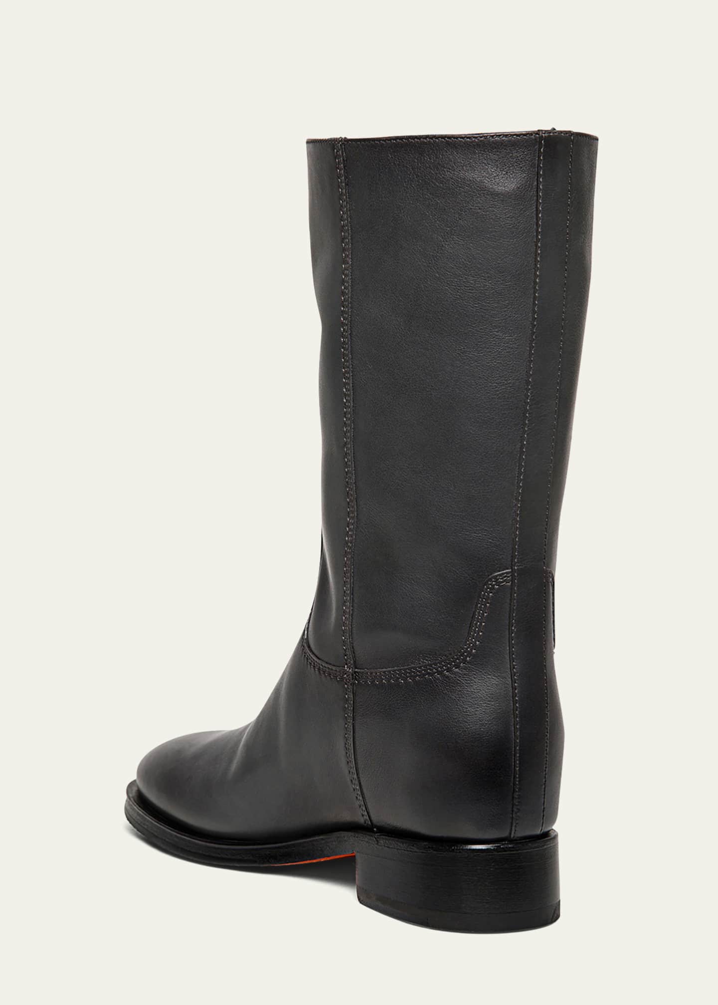 Santoni Fleeces Leather Mid Boots Image 4 of 5