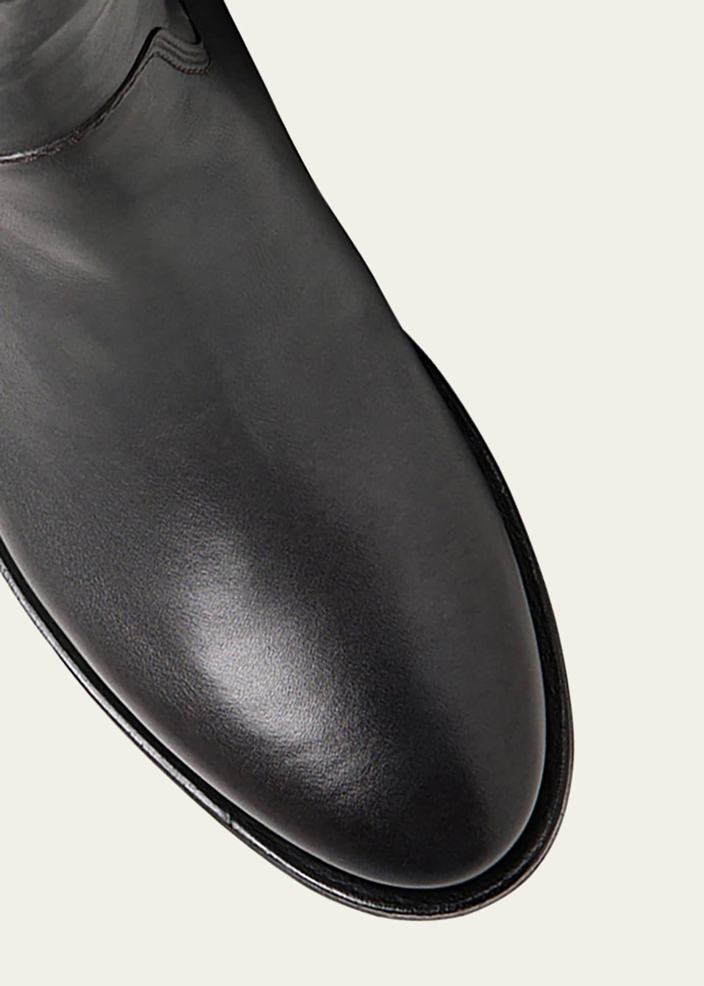 Santoni Fleeces Leather Mid Boots - Bergdorf Goodman