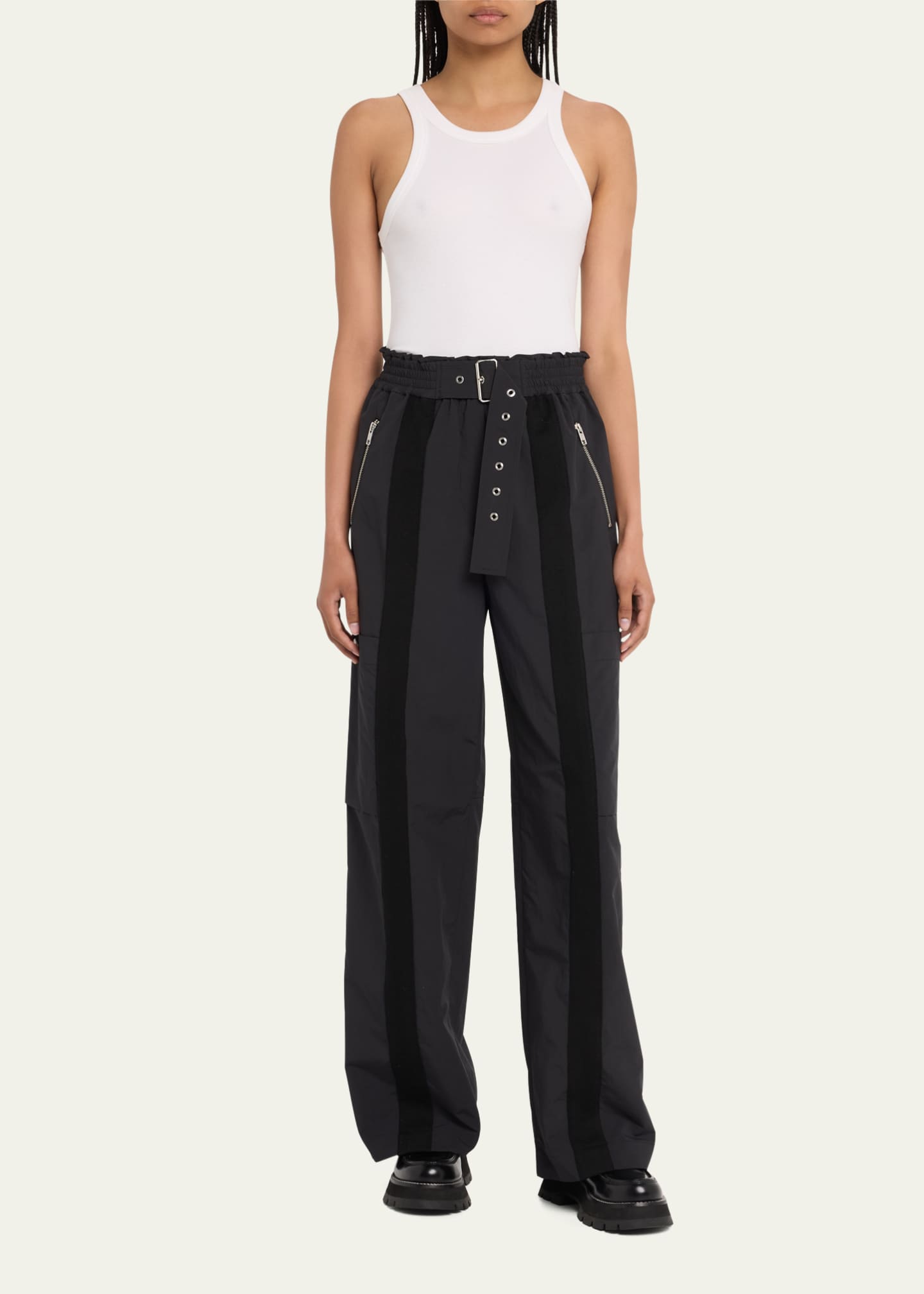 Recycled High-Rise Wide-Leg Cargo Pants