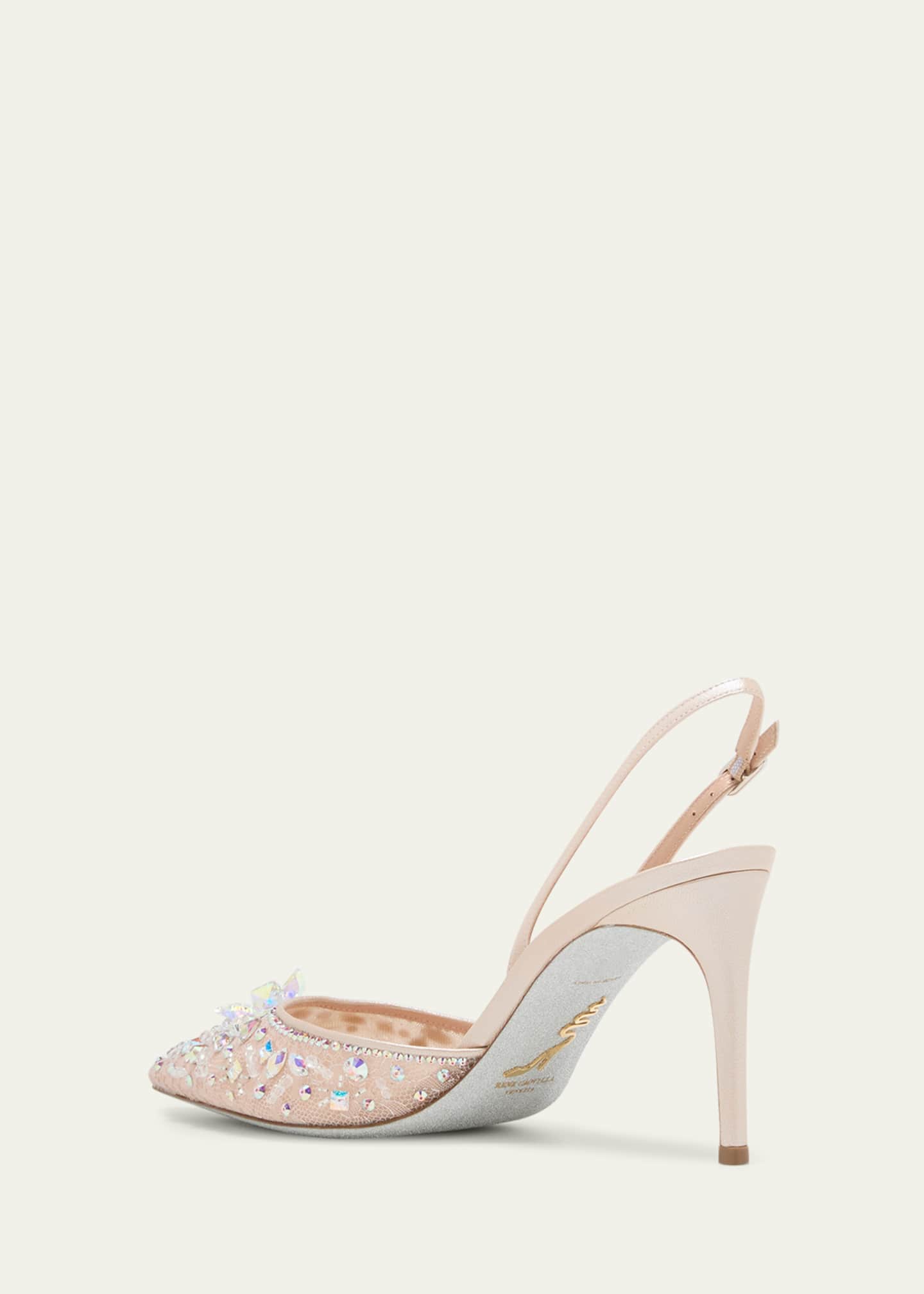 Rene Caovilla Crystal Lace Slingback Pumps Image 4 of 5