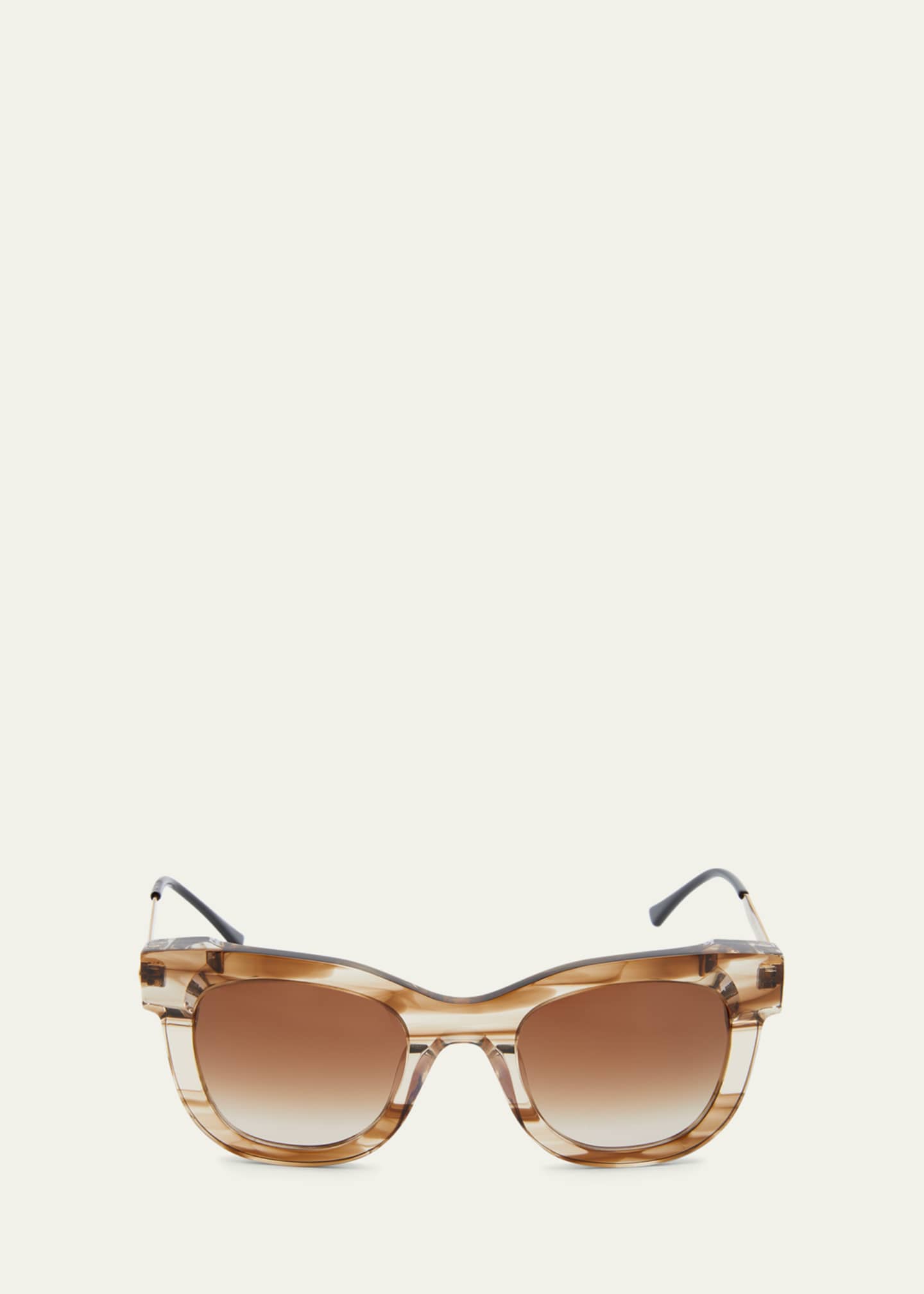 Thierry Lasry Sexxxy Square Beige-Brown Acetate & Metal Sunglasses