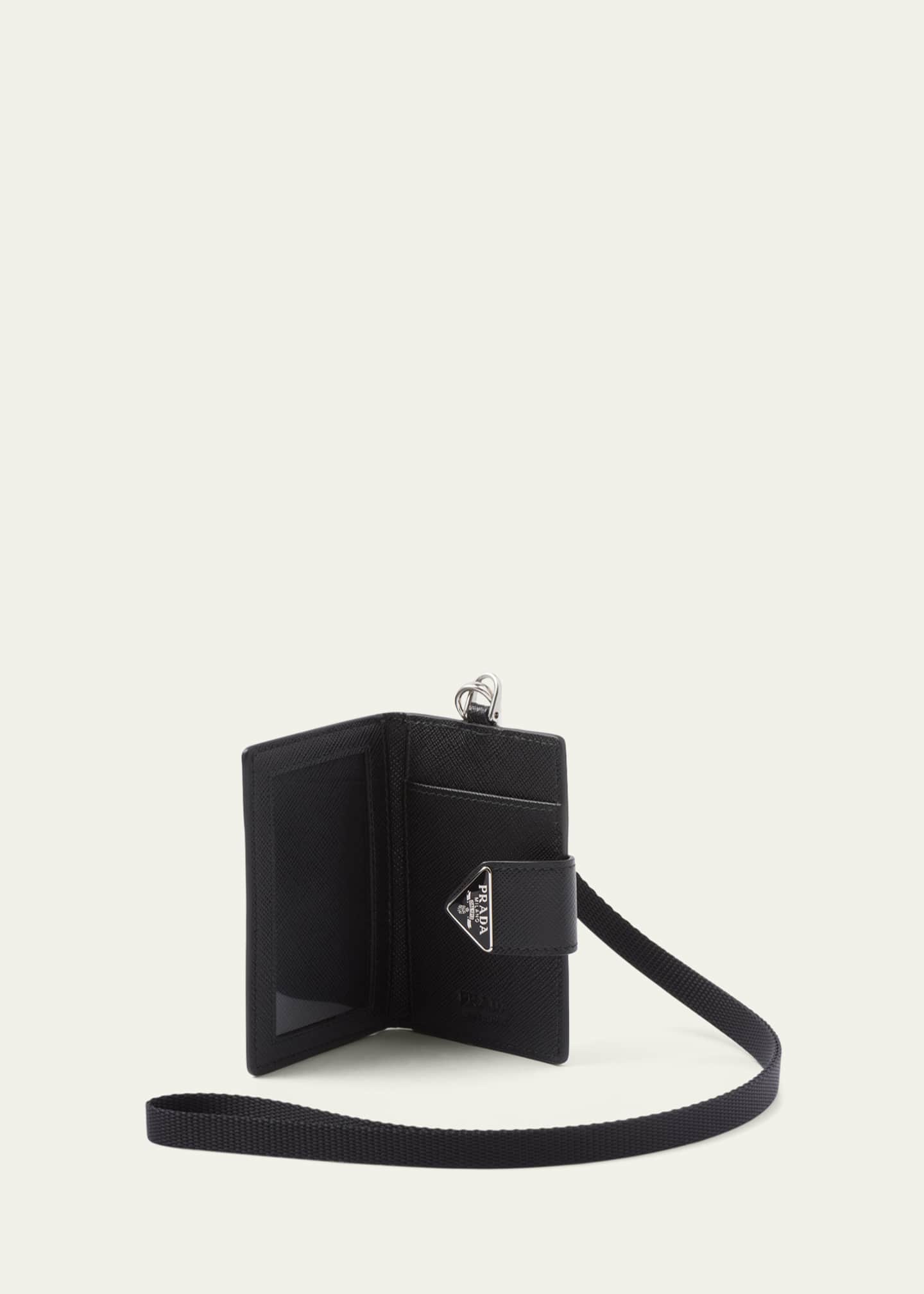 Prada Leather Card Holder with Shoulder Strap men - Glamood Outlet