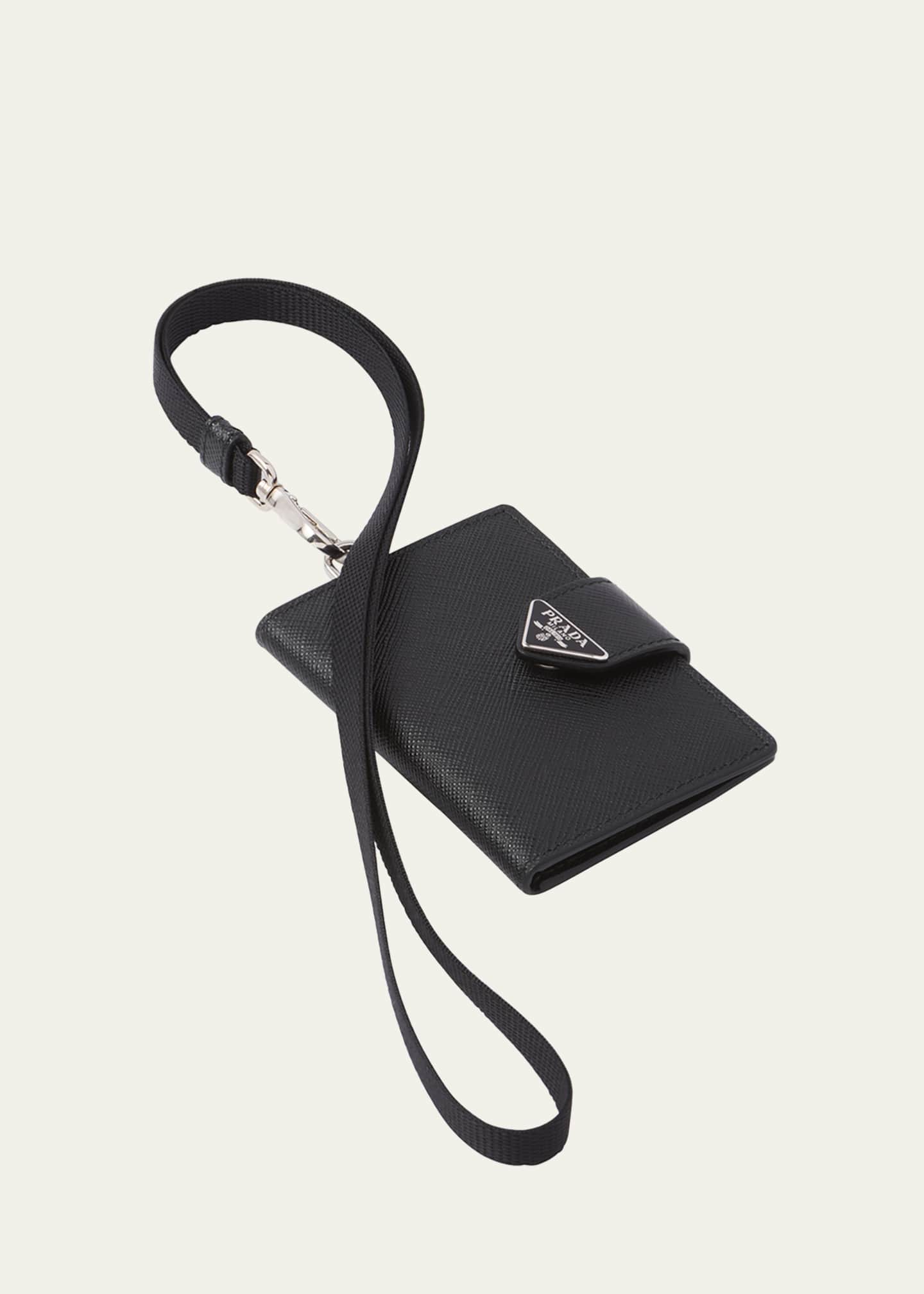 Prada Men s Keychain Strap Saffiano Card Holder Bergdorf Goodman