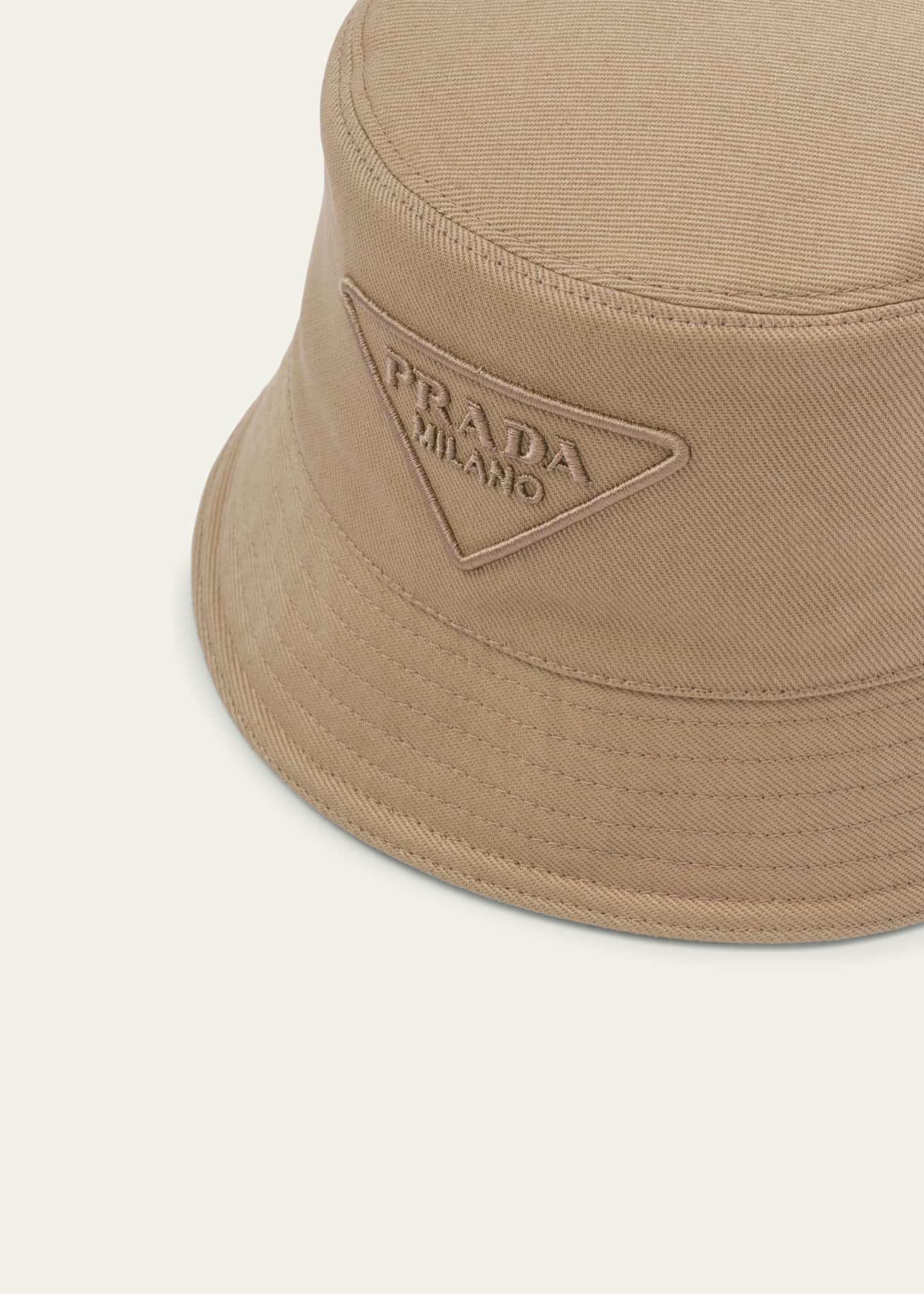 Prada triangle logo bucket hat best sale