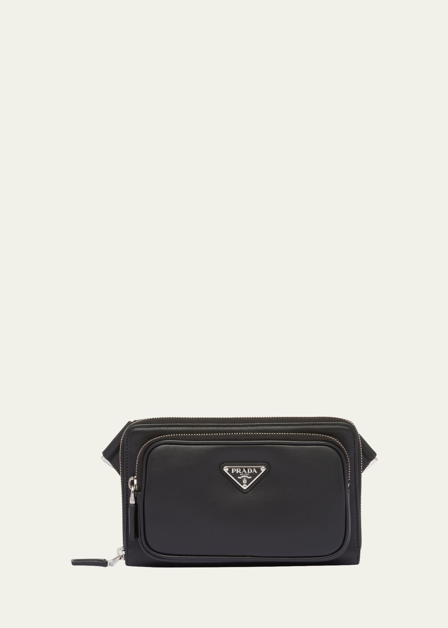 Prada Men's Triangle Logo Leather Crossbody Bag - Bergdorf Goodman