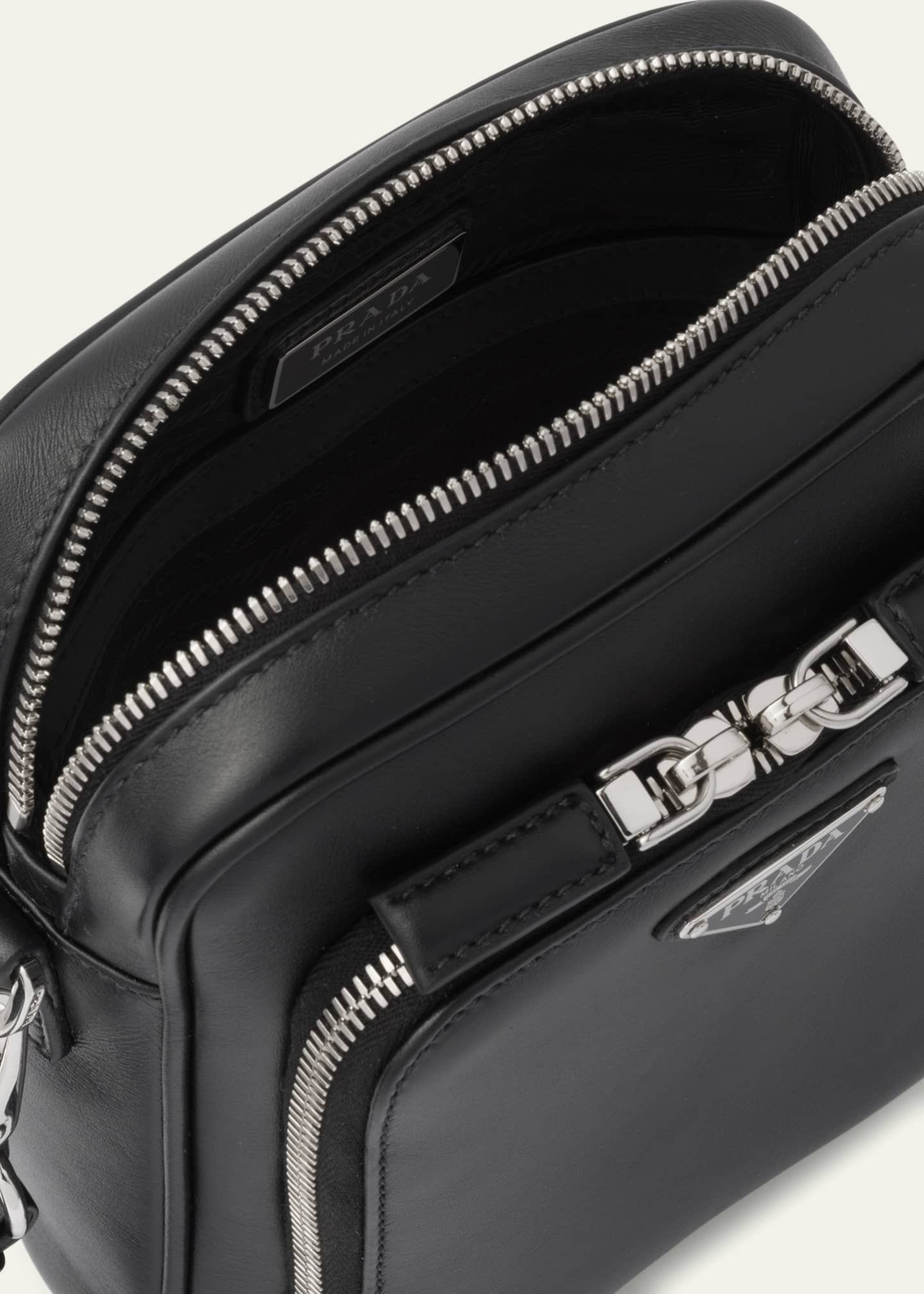 Prada triangle discount logo leather tote