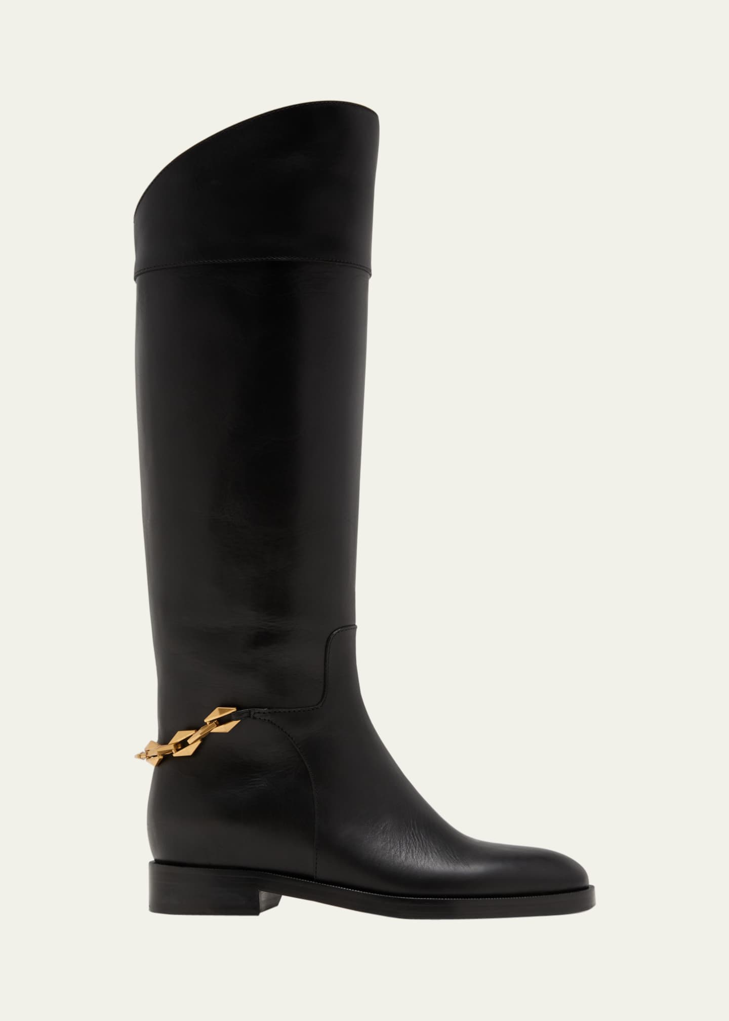 Jimmy Choo Nell Leather Chain Tall Riding Boots Bergdorf Goodman