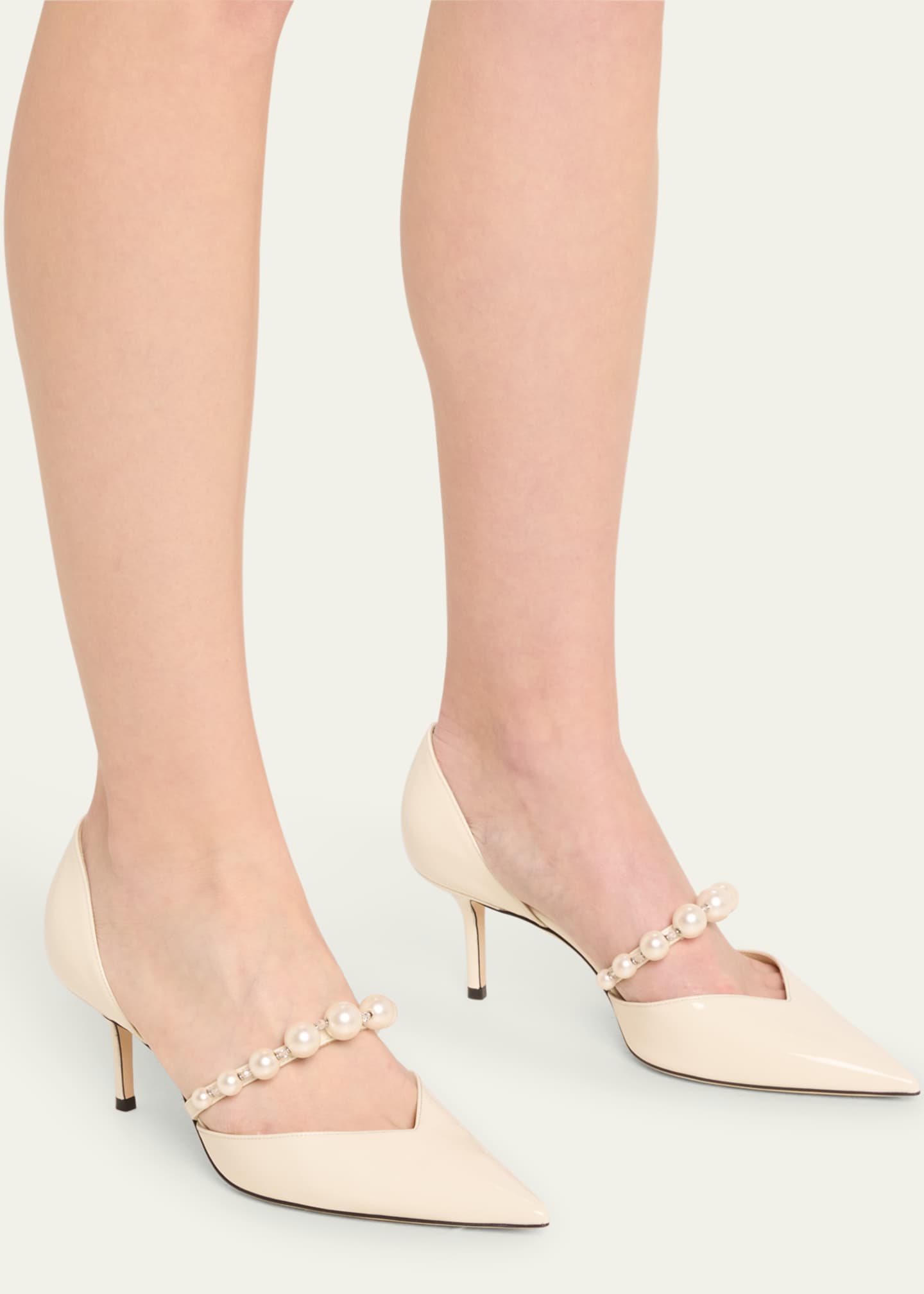 Jimmy Choo Aurelie d'Orsay Pearly Band Pumps Image 2 of 5