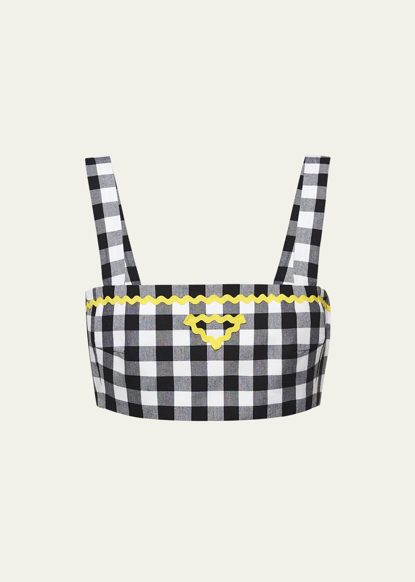 Prada Gingham Check Scallop Trim Crop Top Bergdorf Goodman 