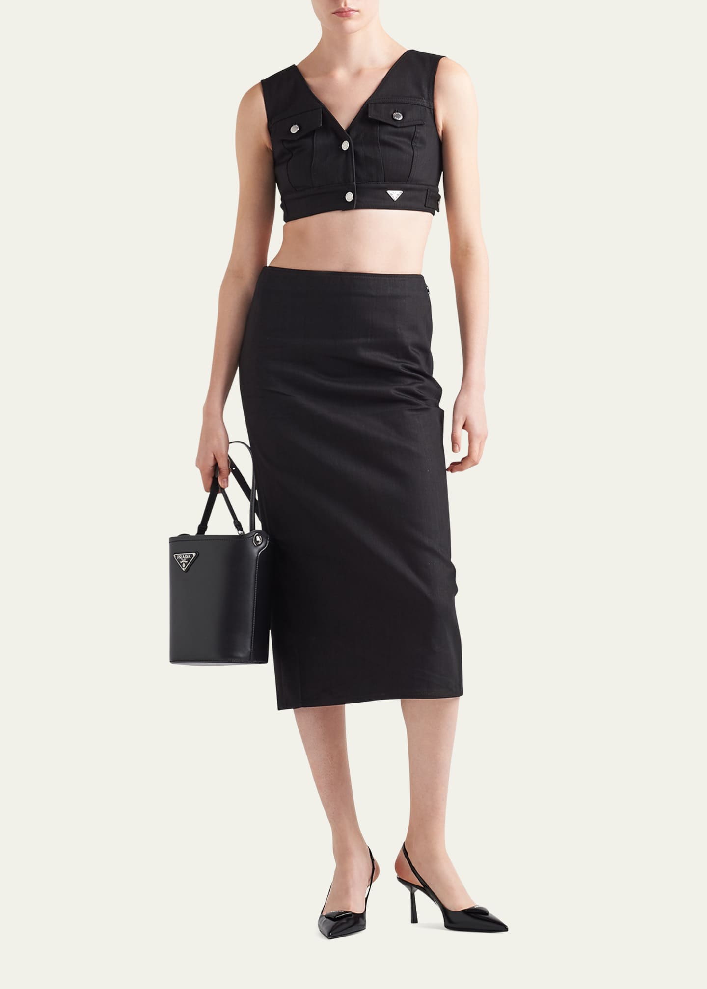 Prada Denim Crop Top Image 2 of 4