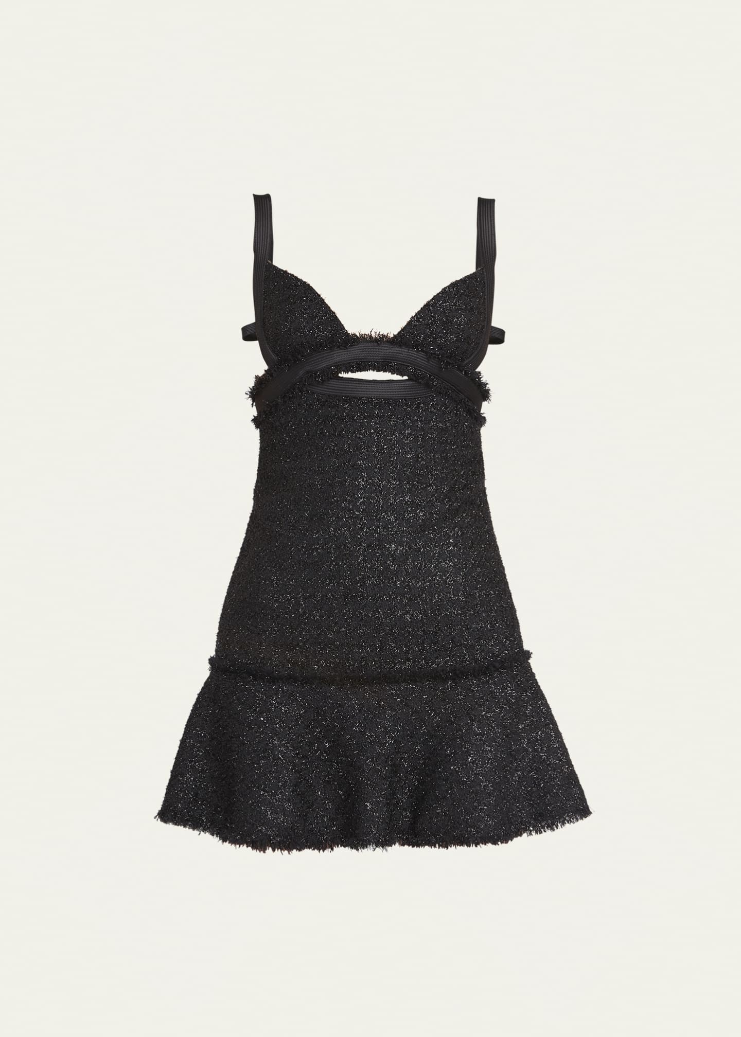 Versace Lurex Tweed Mini Dress with Cutout Details Bergdorf Goodman