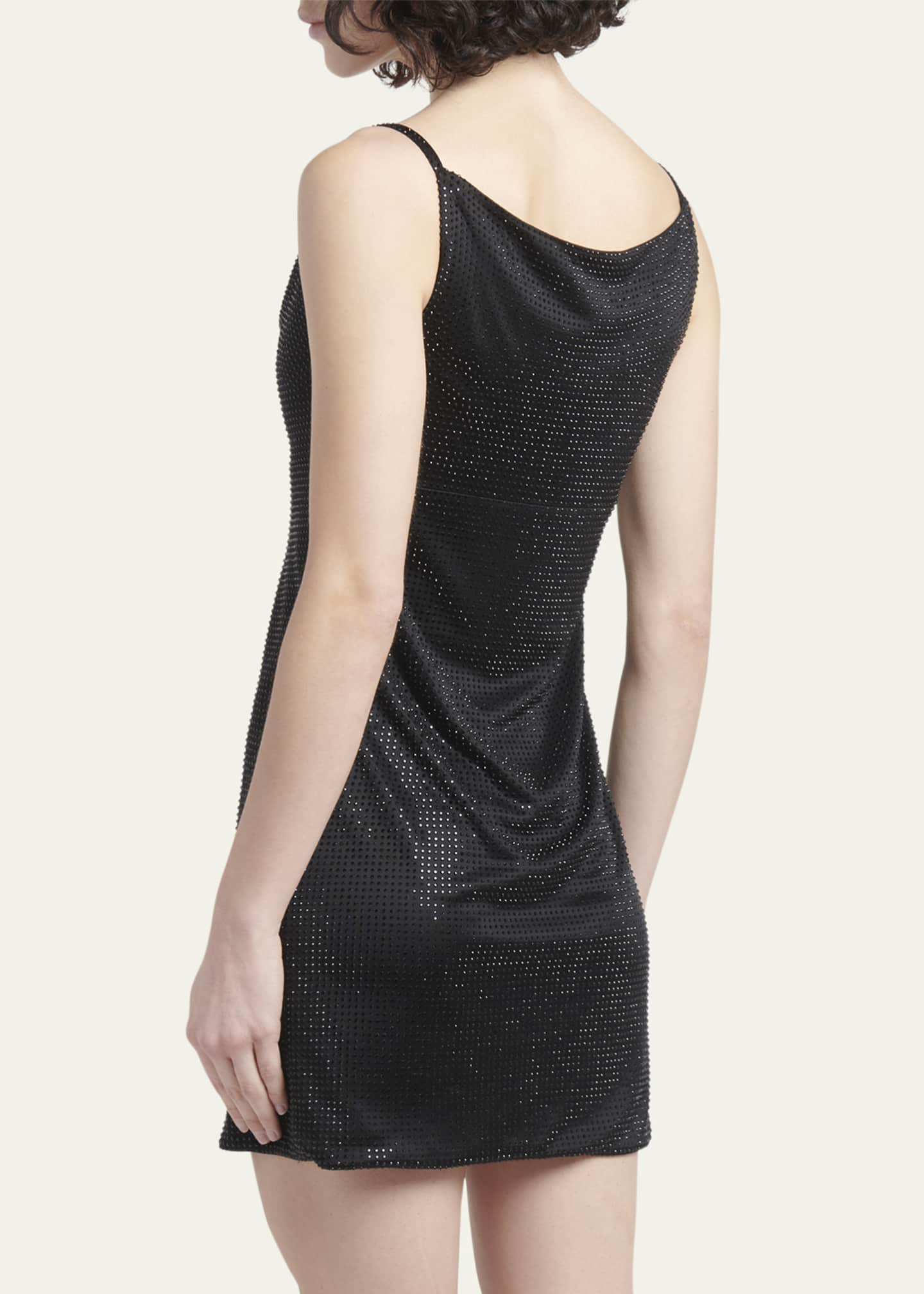 knee length dresses for ladies Embellished Cowl Neck Mini Dress in Blush - 6
