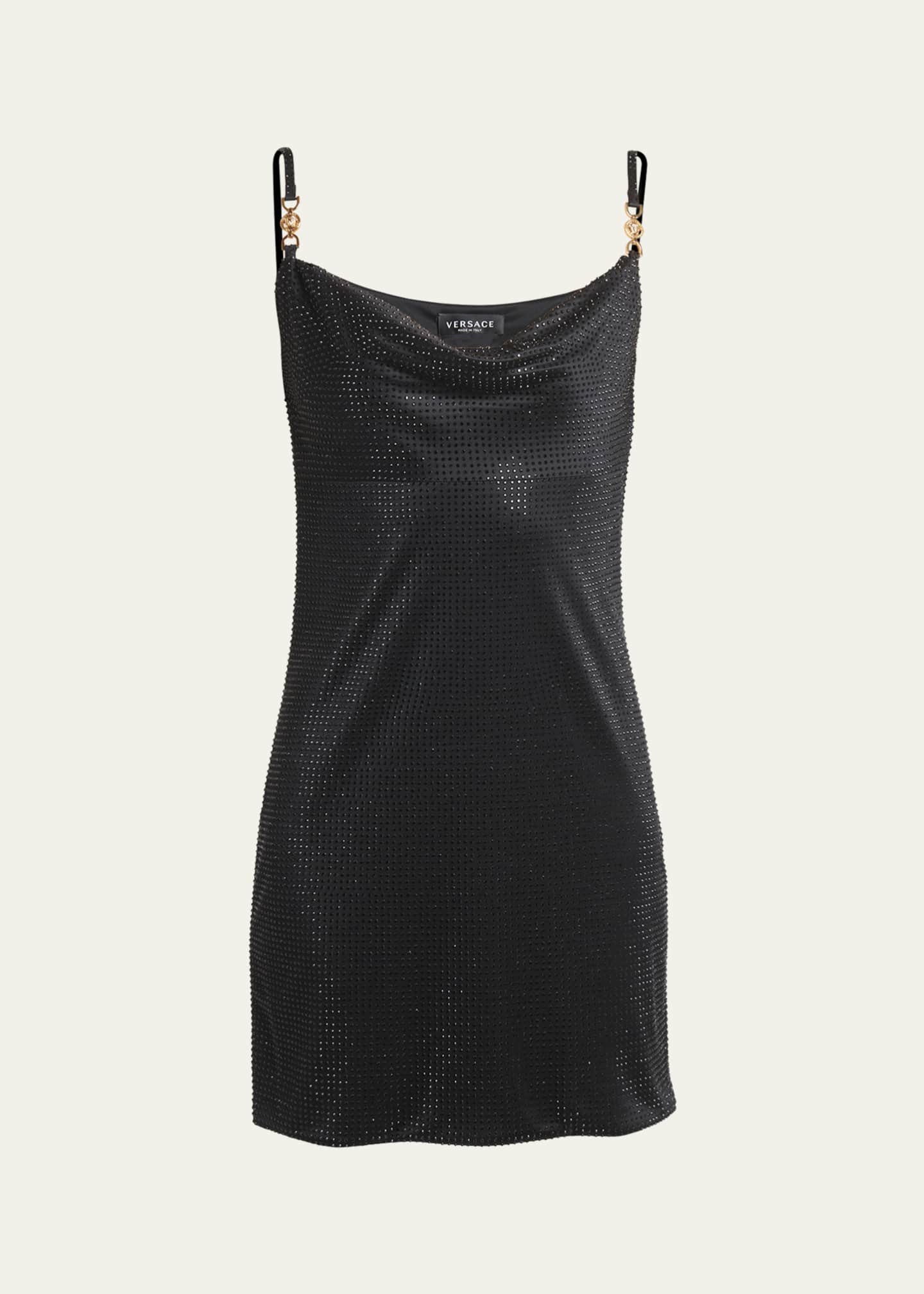 Versace Cowl-Neck Strass Embellished Jersey Mini Slip Dress - Bergdorf  Goodman