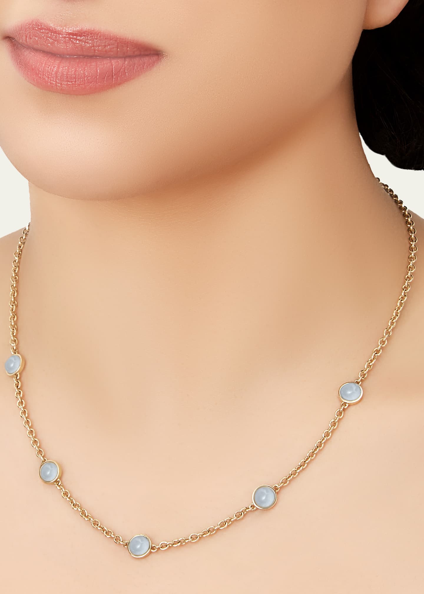 L. Klein 18k Gold Bubbles Aquamarine Chain Necklace Image 2 of 2