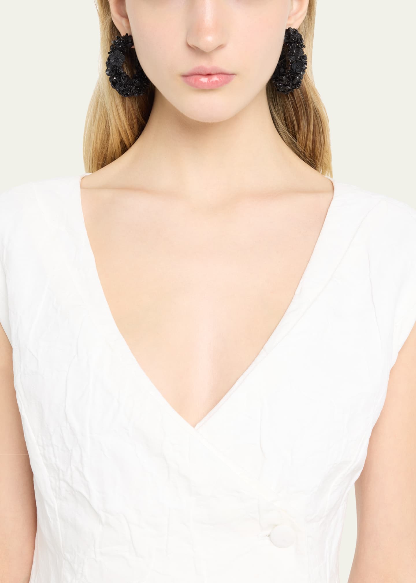 Oscar de la Renta Flower hoop earrings - Gold