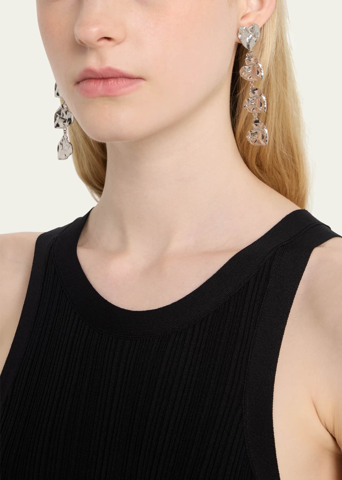 Oscar de la Renta Crushed Heart Funky Earrings Bergdorf Goodman