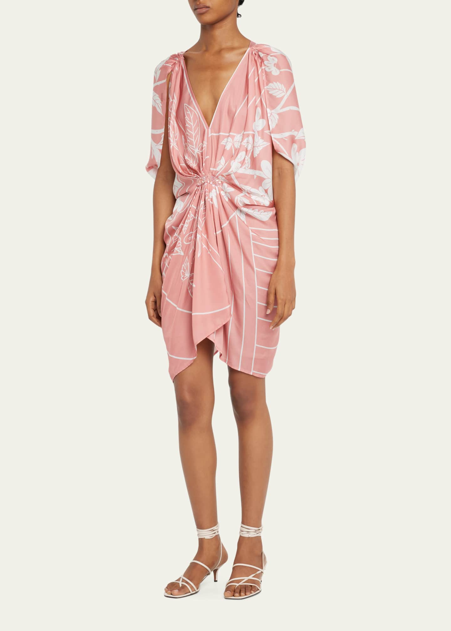 Verdant Breeze Printed Kaftan Dress