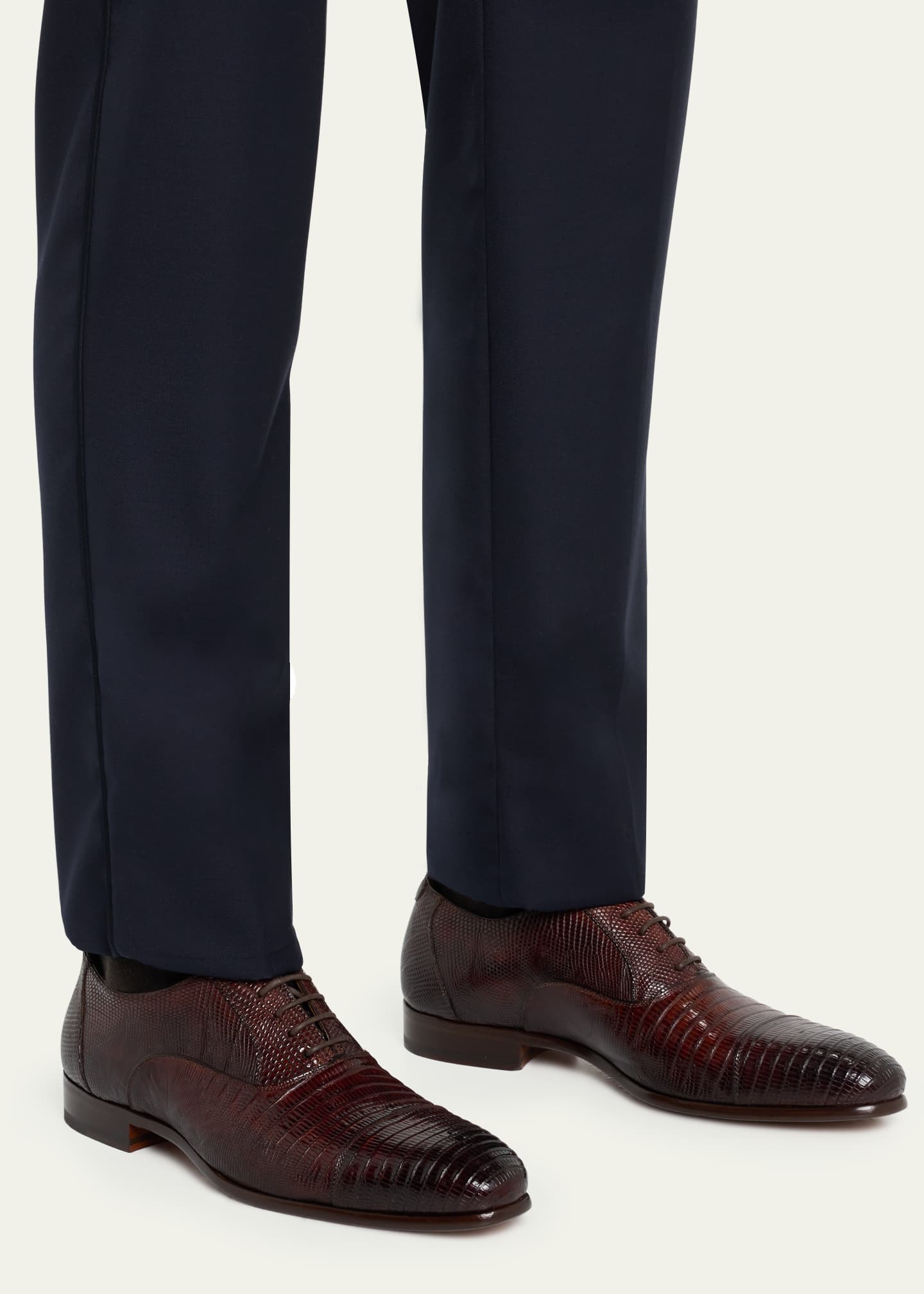 Magnanni Men's Vera Cap-Toe Lizard Oxfords Image 2 of 5