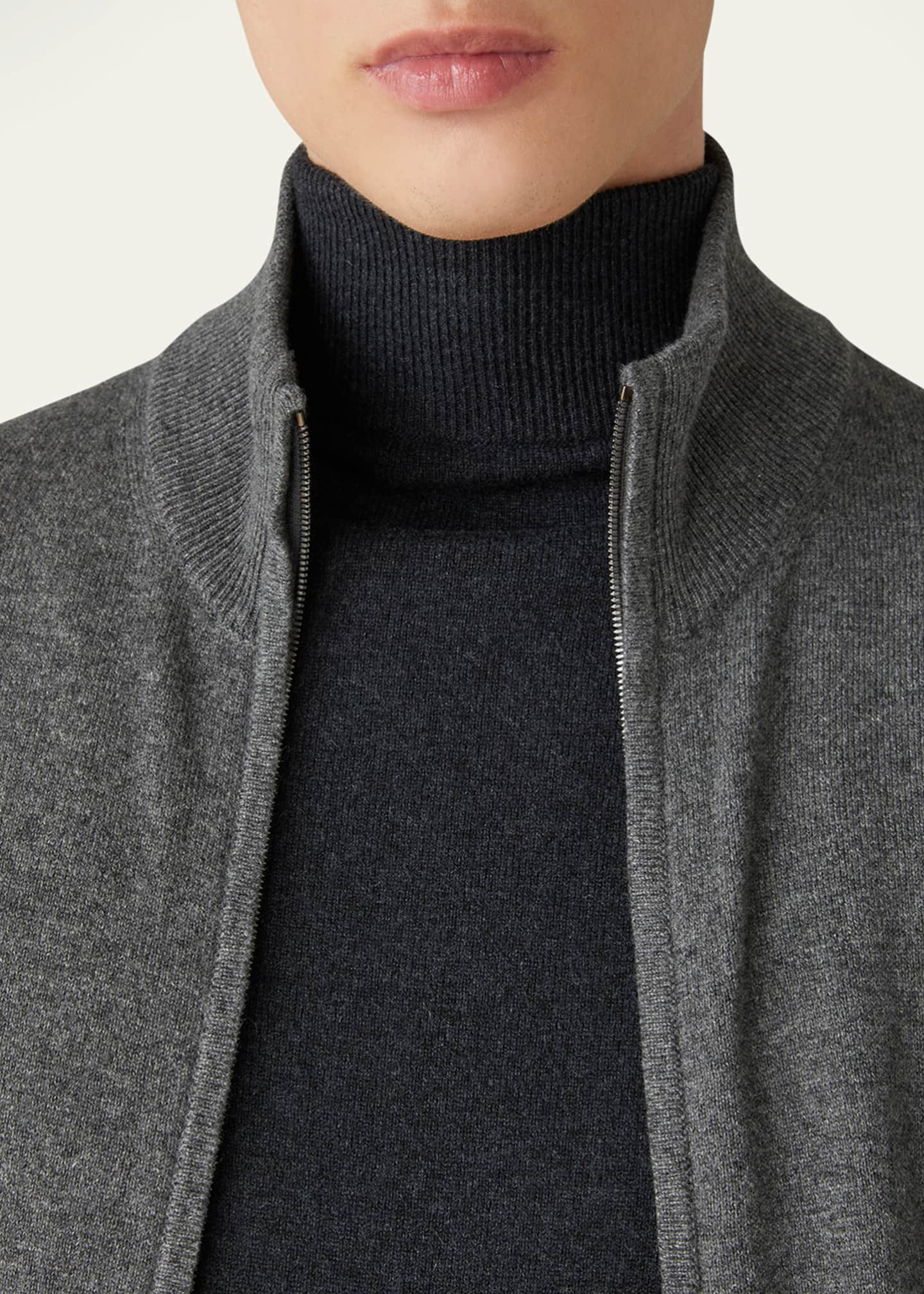 Loro Piana Men's Baby Cashmere Full-Zip Sweater Image 6 of 6